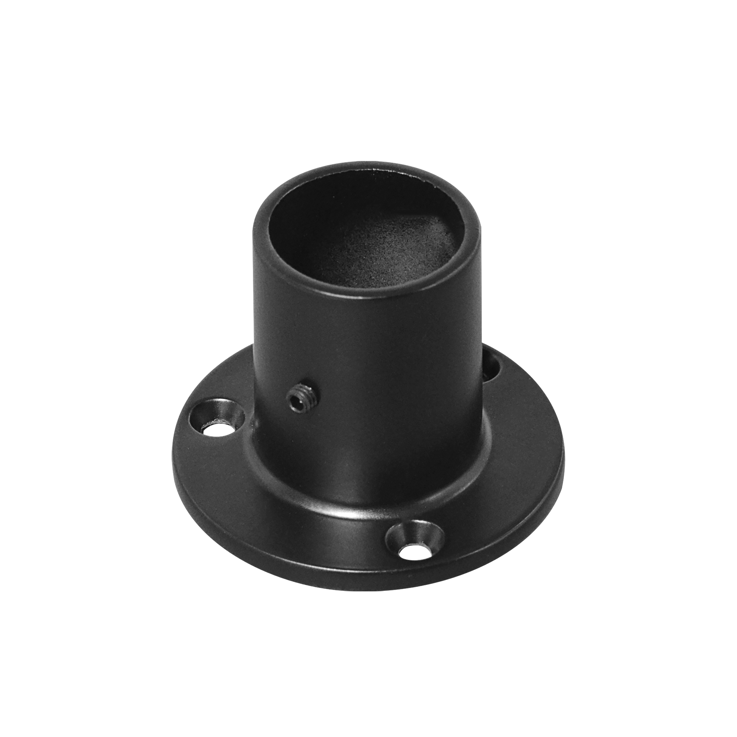 Końcówka mocująca wysoka czarna do drążka do szafy Tris Black śr. 25 mm Q25
