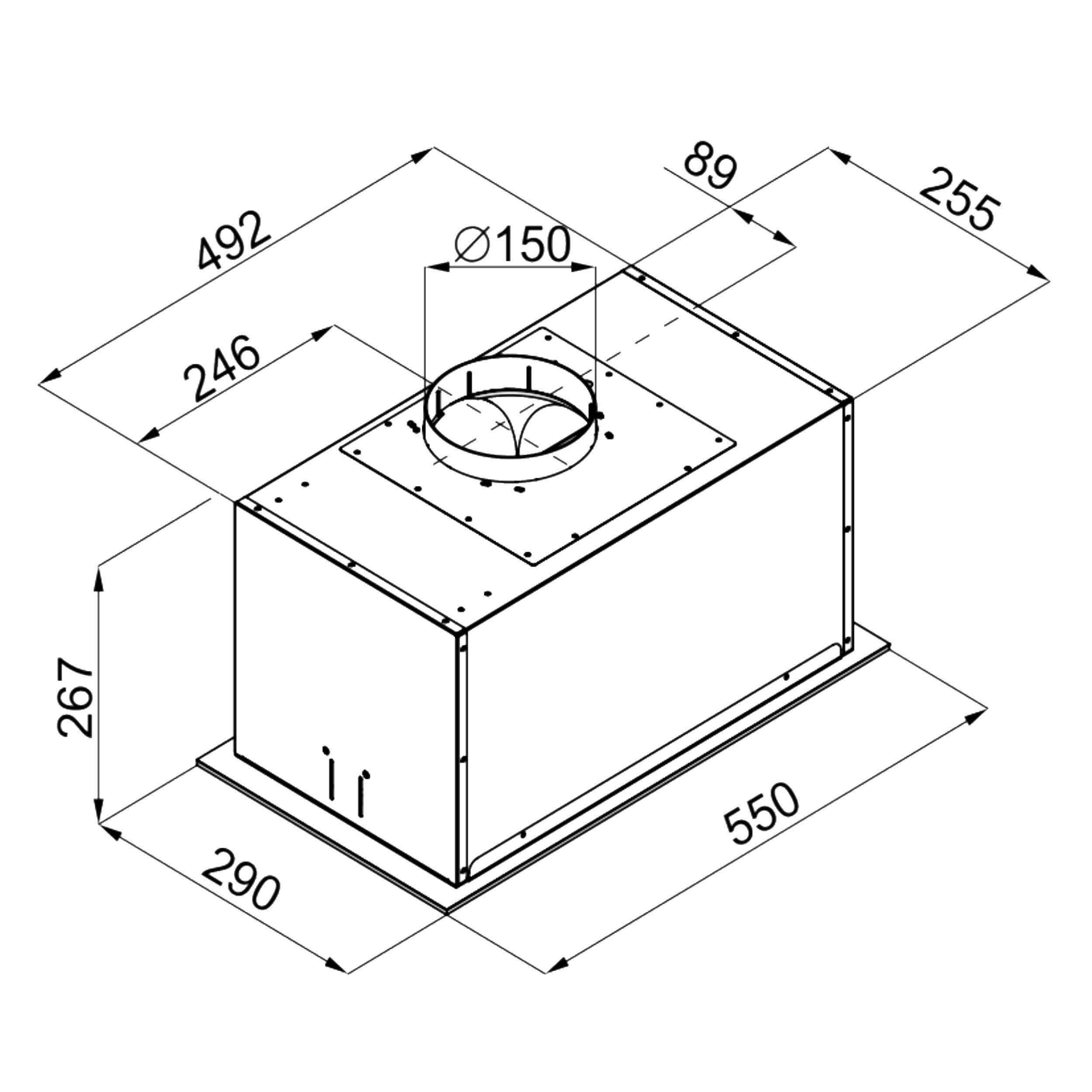 Okap podszafkowy Nova Box 60 cm czarny VDB - 8