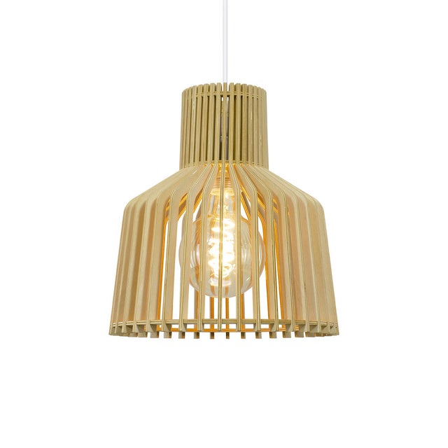 Suspension Vistone bois, beige, Diam.25 cm, E27