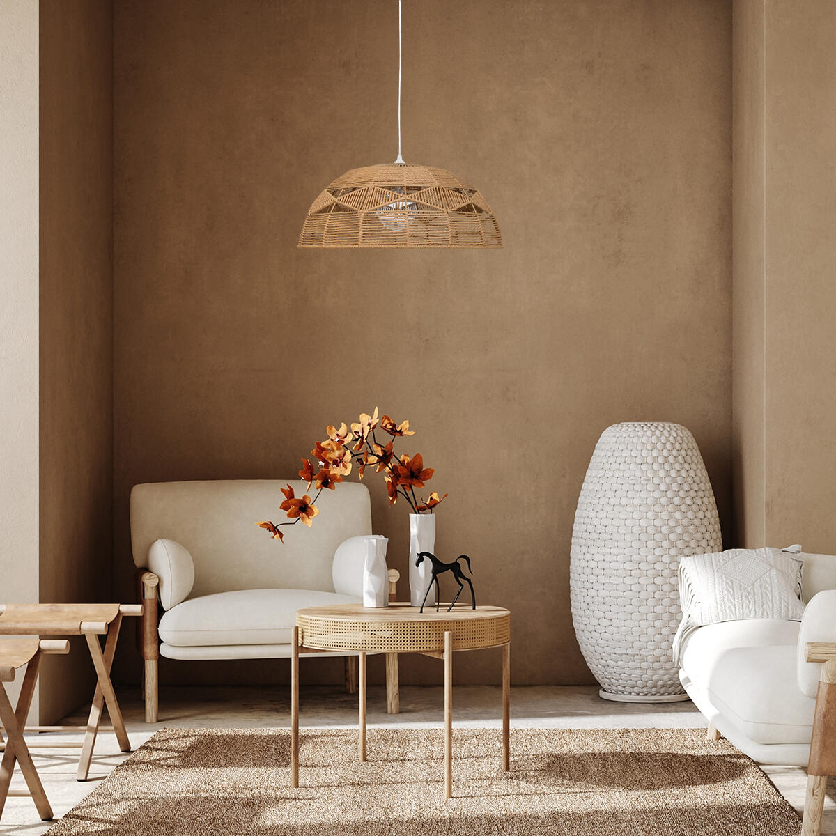 Suspension Lorane, beige, Diam.49 cm, E27 - 2