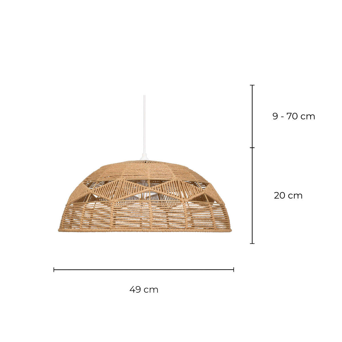 Suspension Lorane, beige, Diam.49 cm, E27 - 3