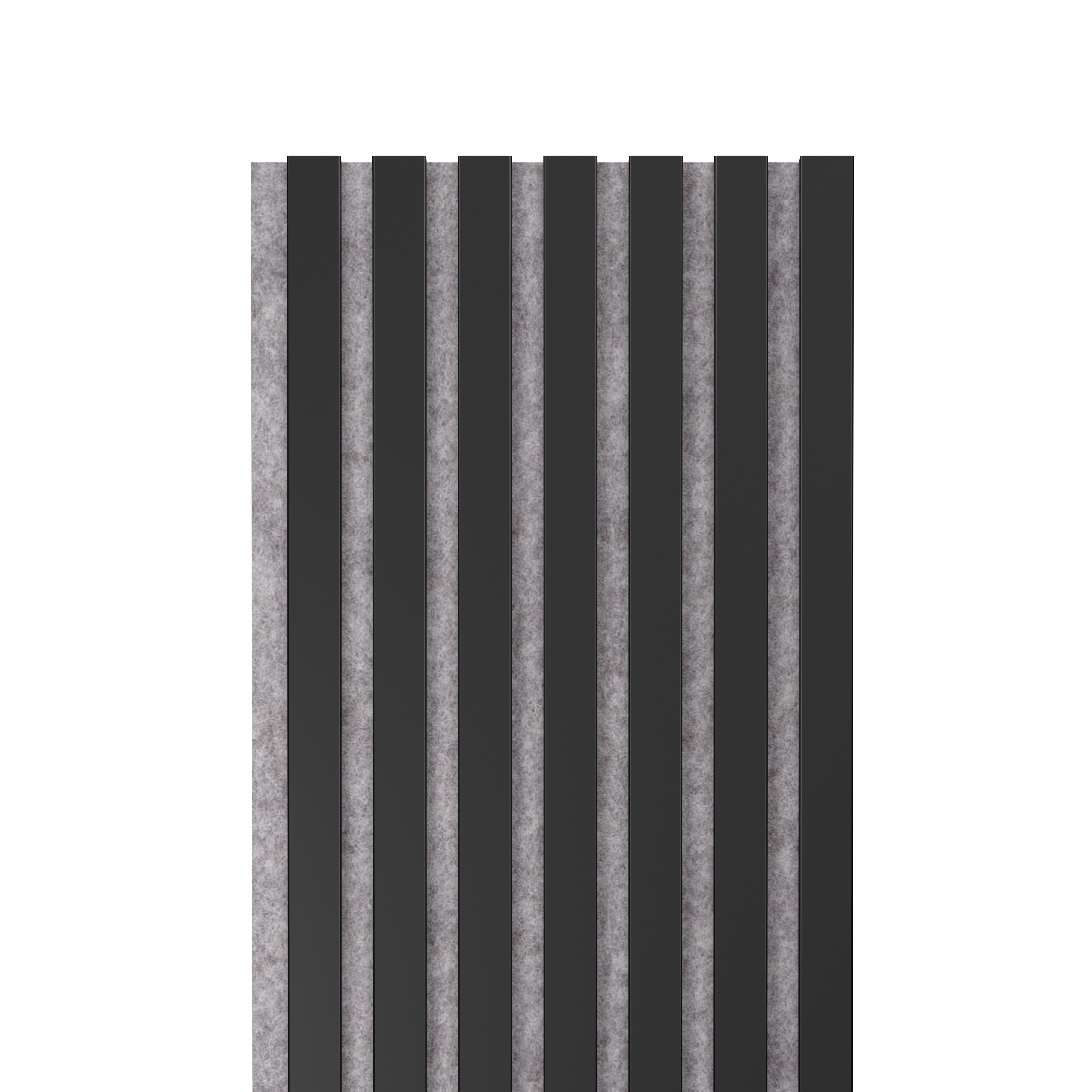 Panele ścienne 3D Lamel na szarym filcu 265x30 cm Czarny 7 lameli