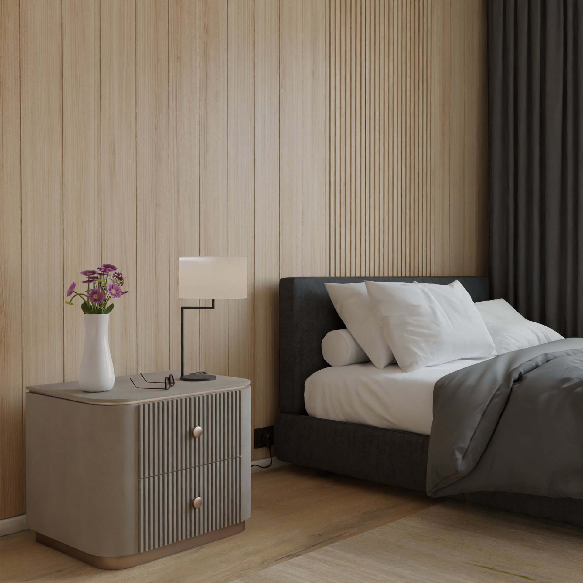 Panele ścienne modułowe pełne 265x15 cm Dąb Biszkopt HDF - 6