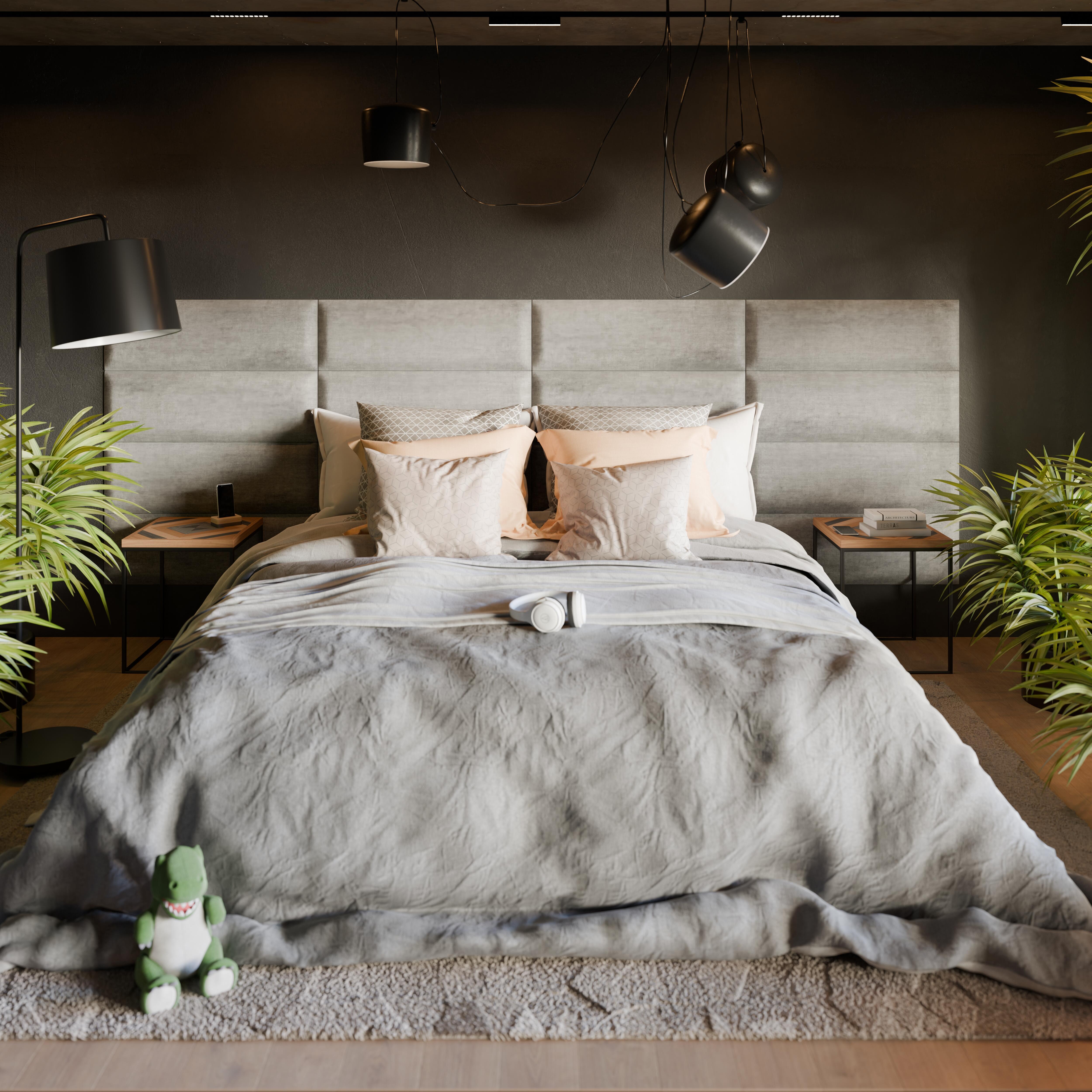 Panele ścienne tapicerowane prostokąt 60x30 cm Silver 14 - 3