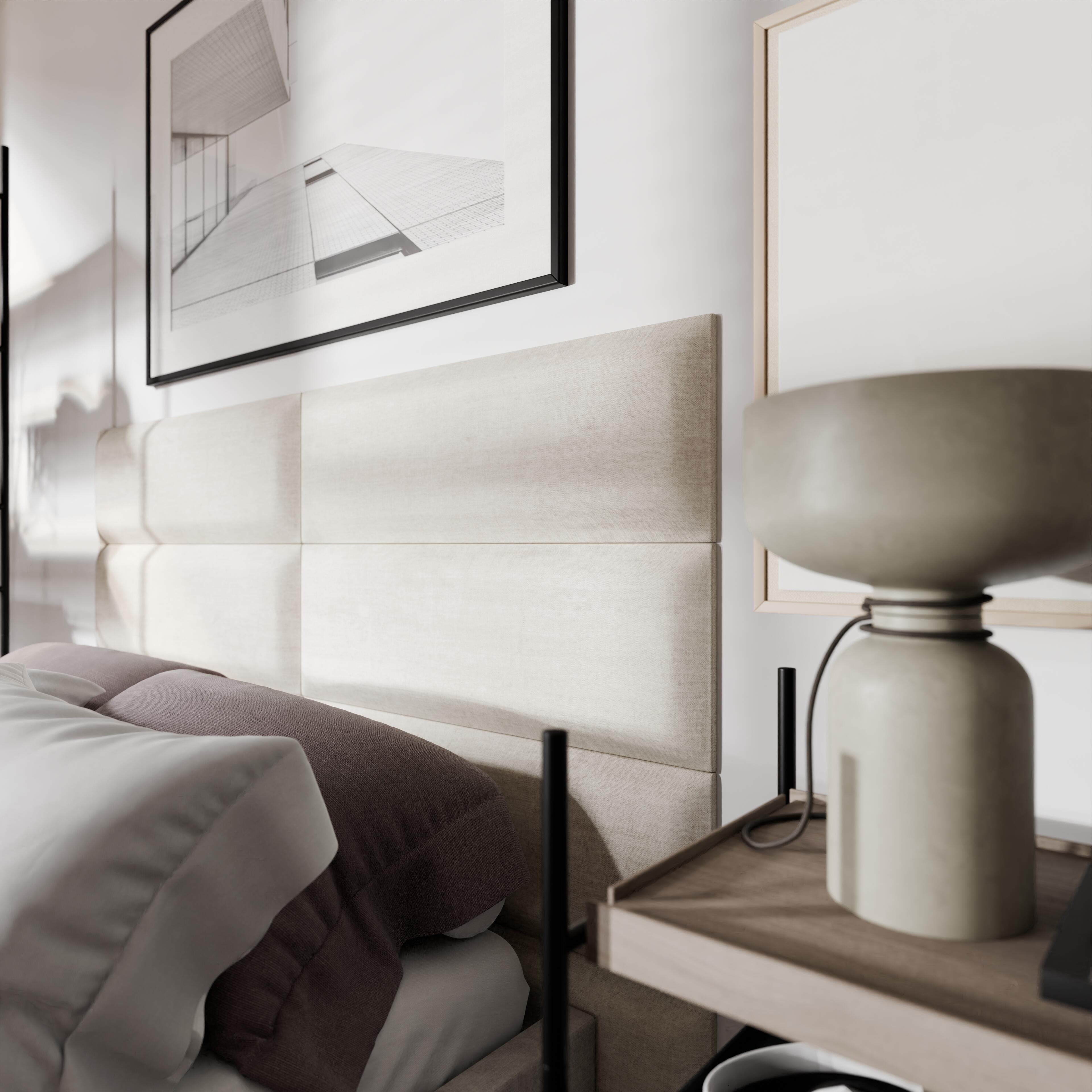 Panele ścienne tapicerowane prostokąt 60x30 cm Beige 2 - 2