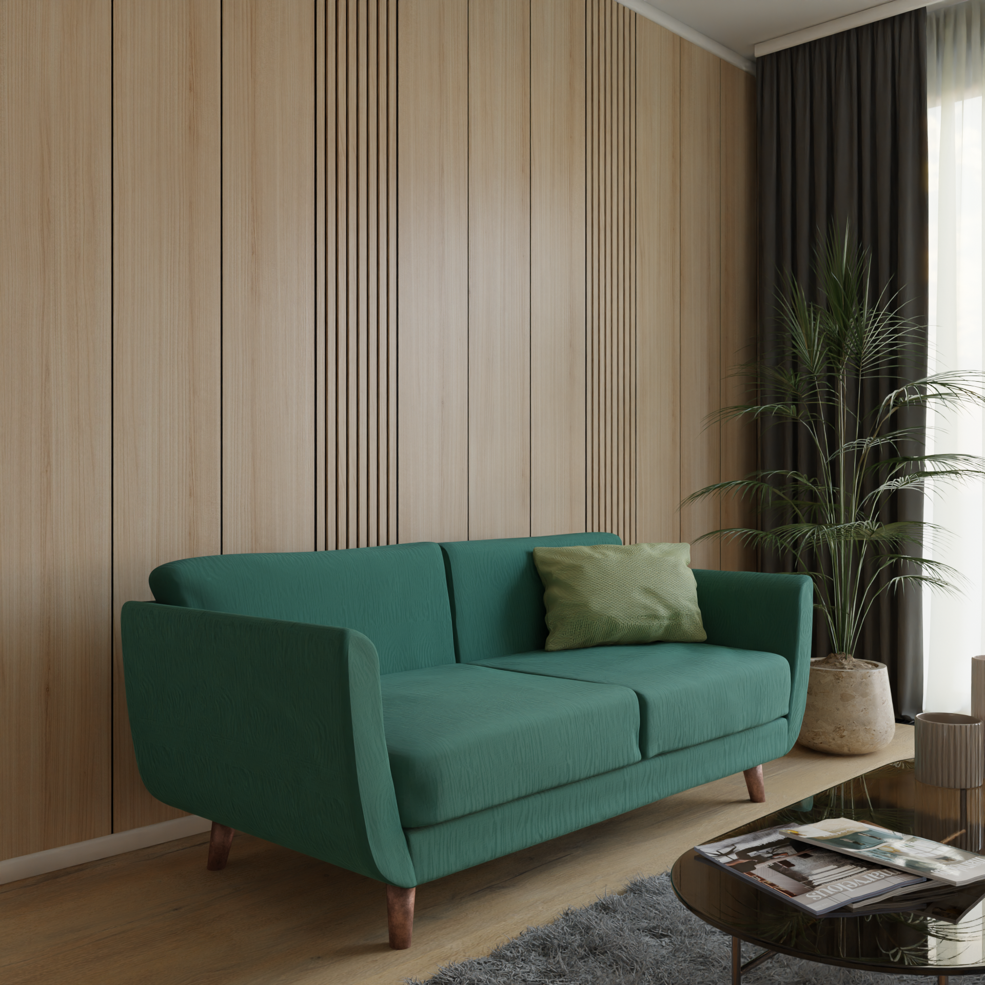 Panele ścienne modułowe pełne 265x15 cm Dąb Biszkopt HDF - 5