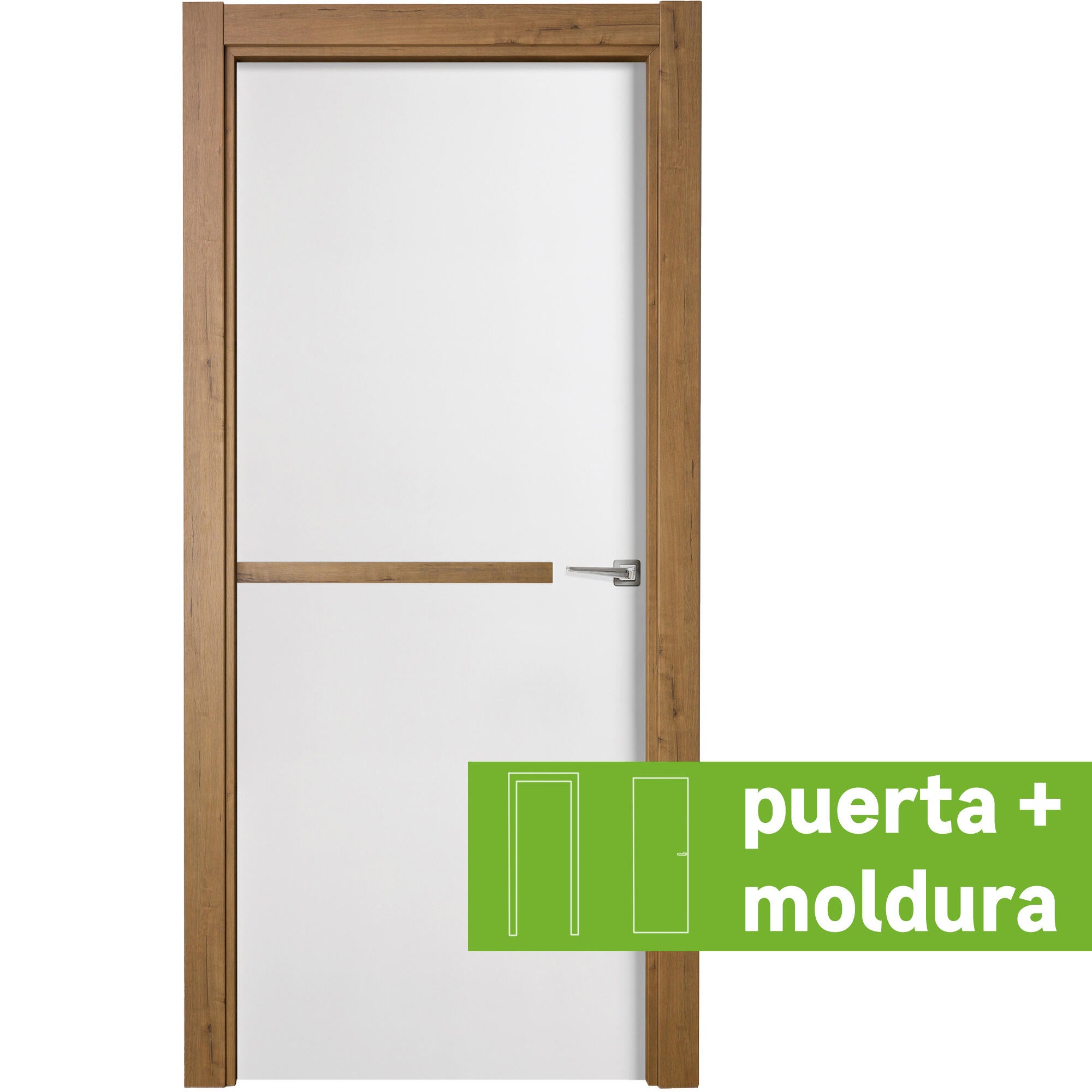 Conjunto puerta denver c-gold blanco line apertura izda 82.5cm + tapeta