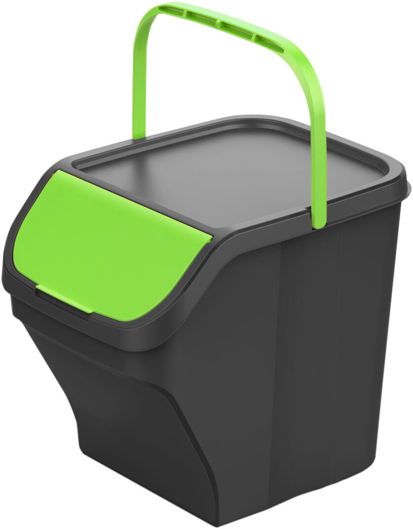 Balde do lixo ECO 25L cinza e verde Mondex - 2