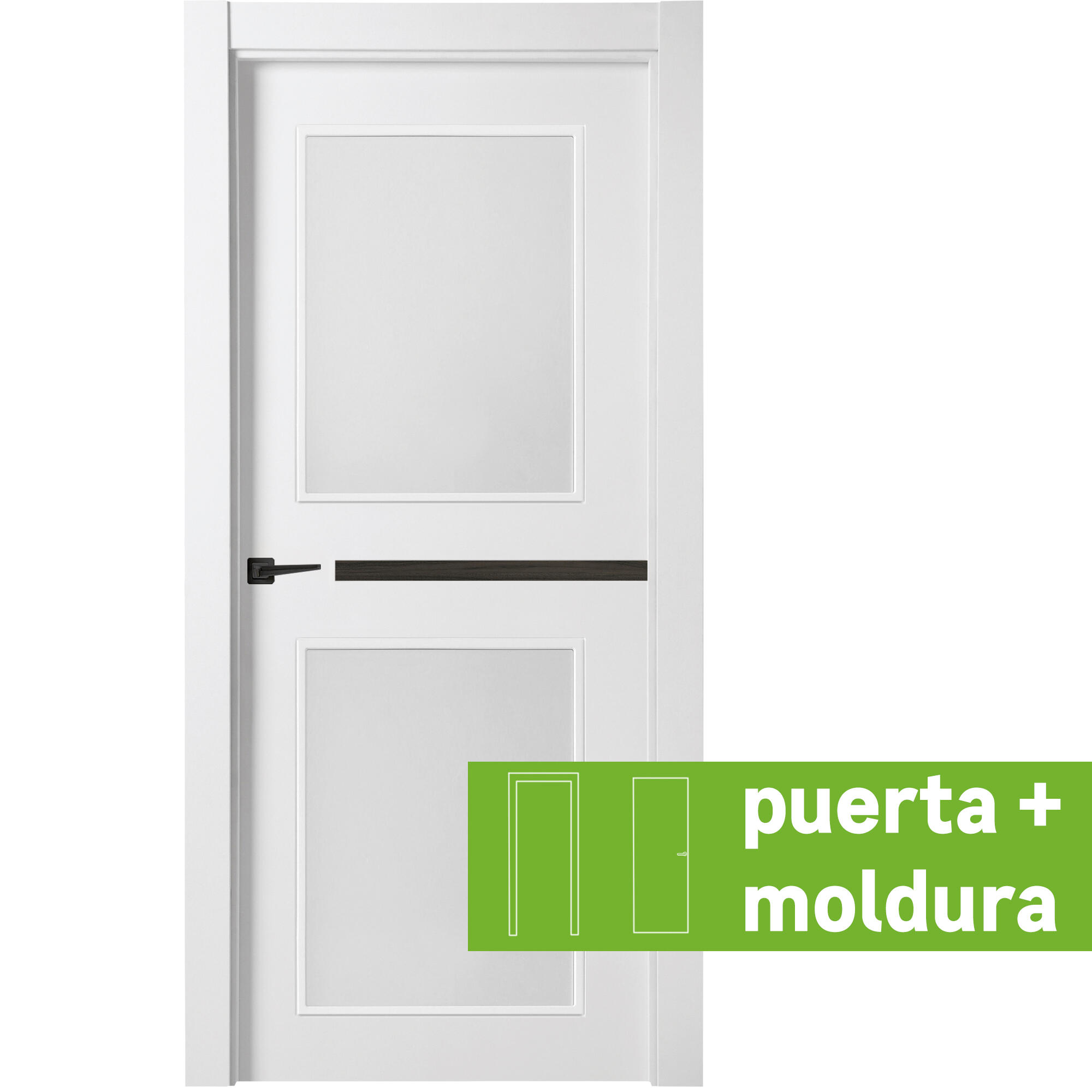 Conjunto puerta denver carbon blanco line dcha cristal 92.5cm + tapeta
