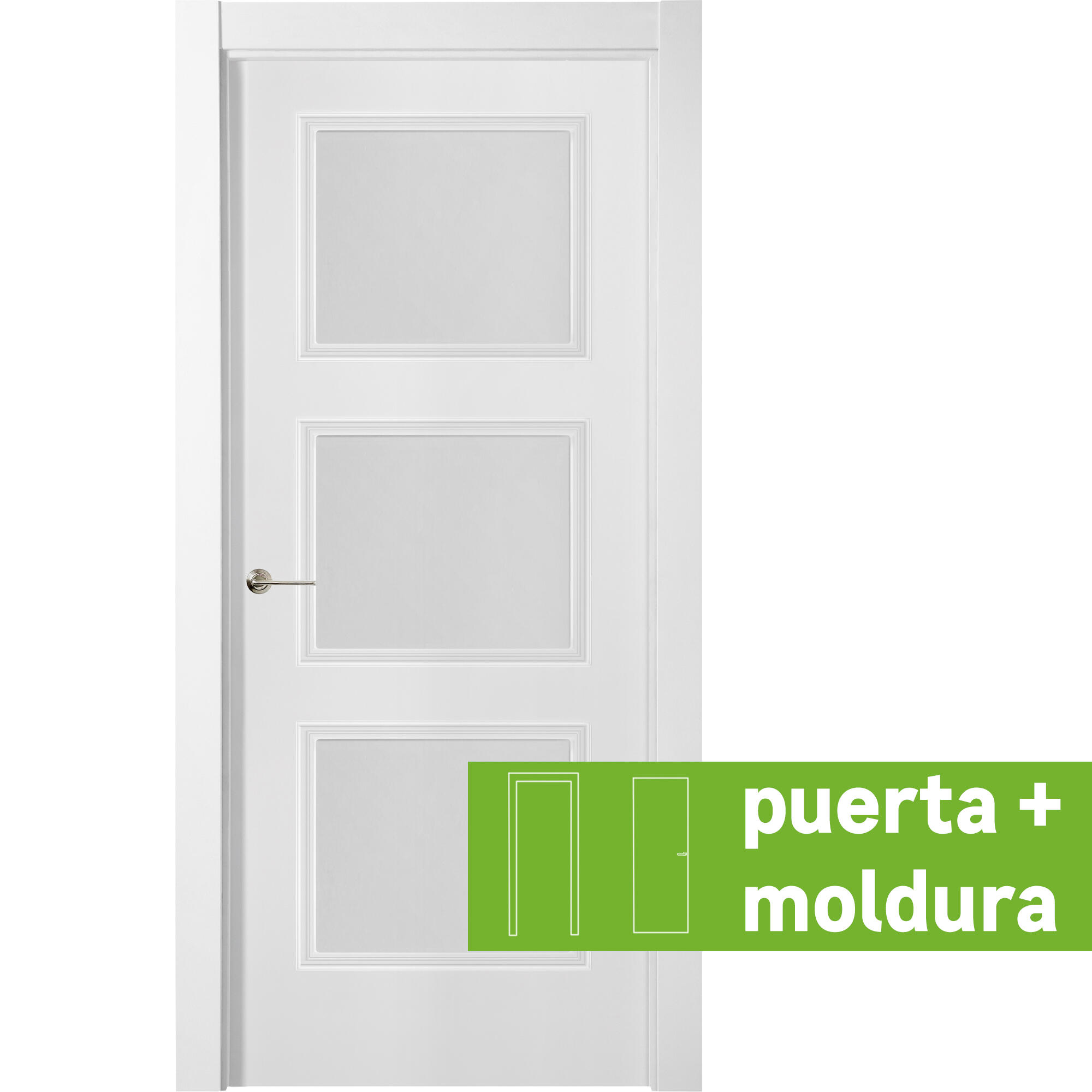Conjunto puerta monaco blanco line plus dcha cristal 92.5cm + tapeta