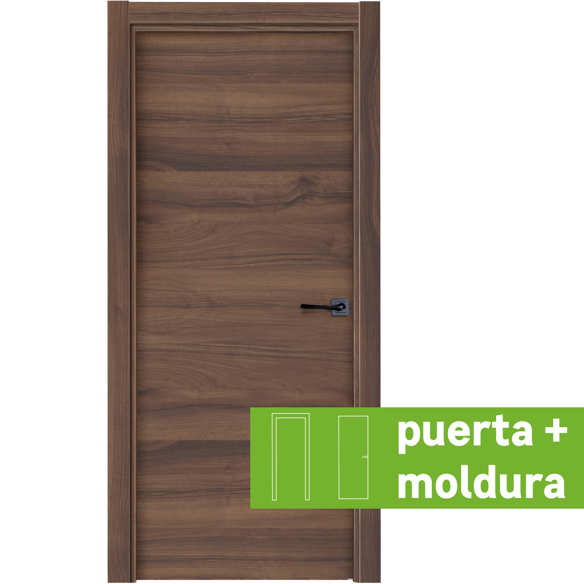 Conjunto puerta oslo nogal usa line apertura izquierda 82.5cm + tapeta