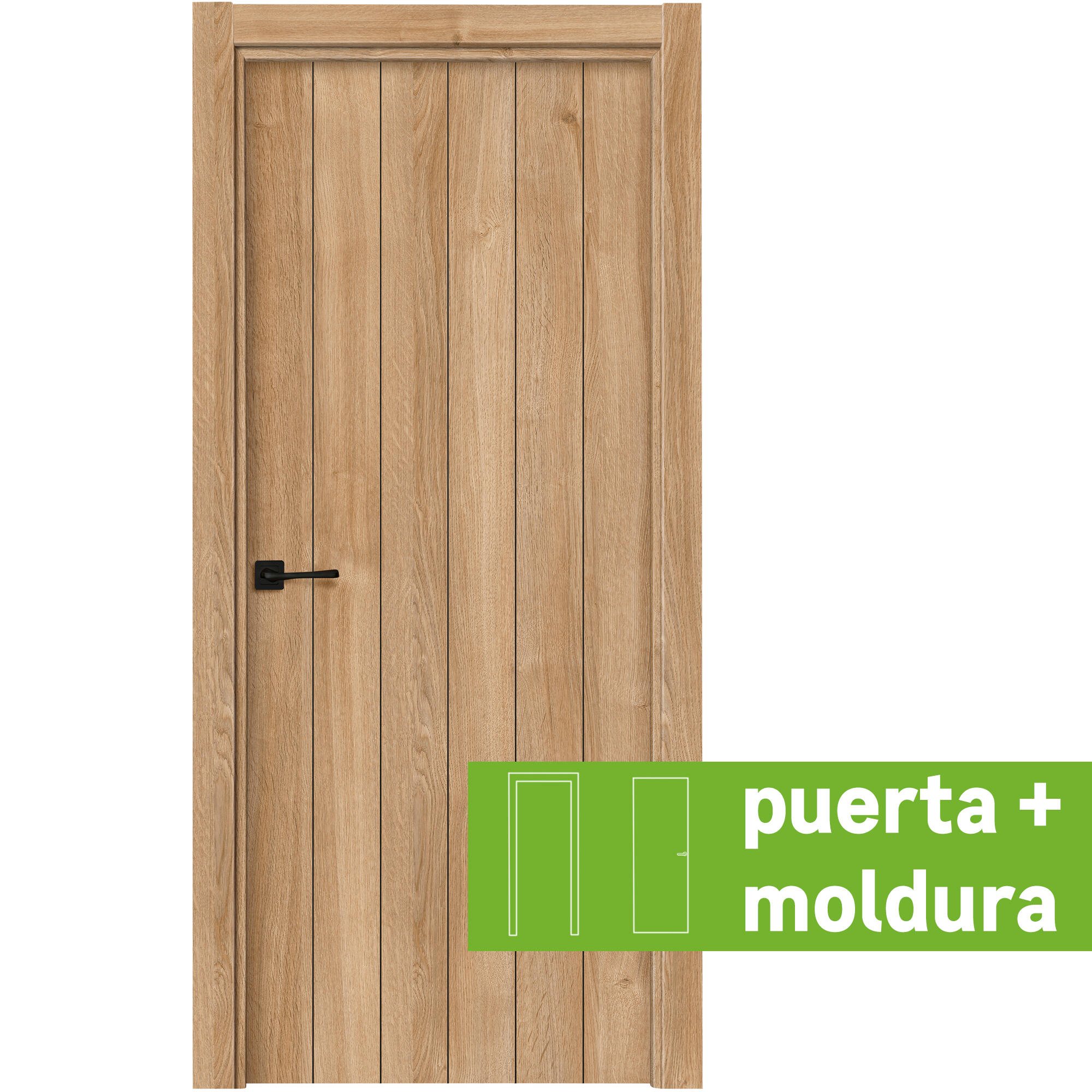 Conjunto puerta chicago roble apertura derecha 92.5cm + tapeta