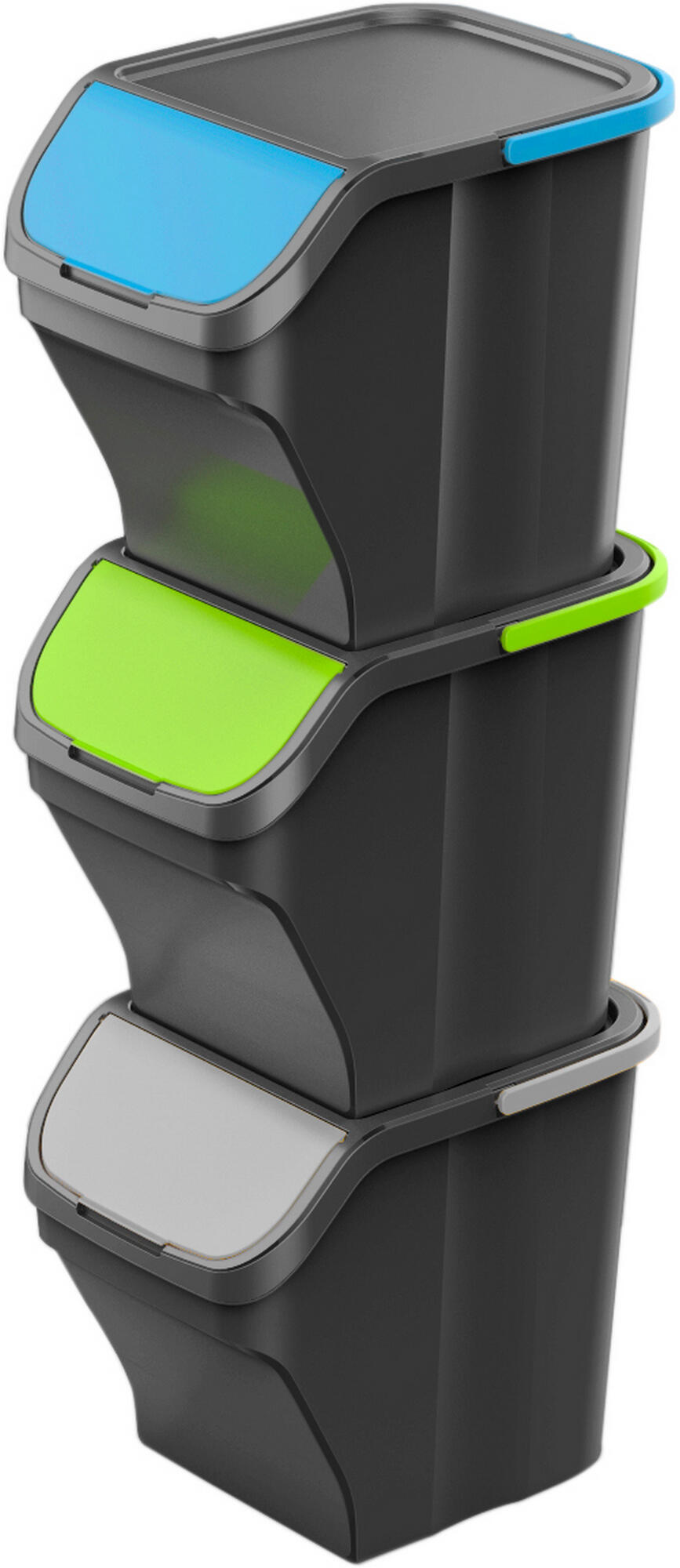 Cubo de basura stack'n sort greenloop gris 25l