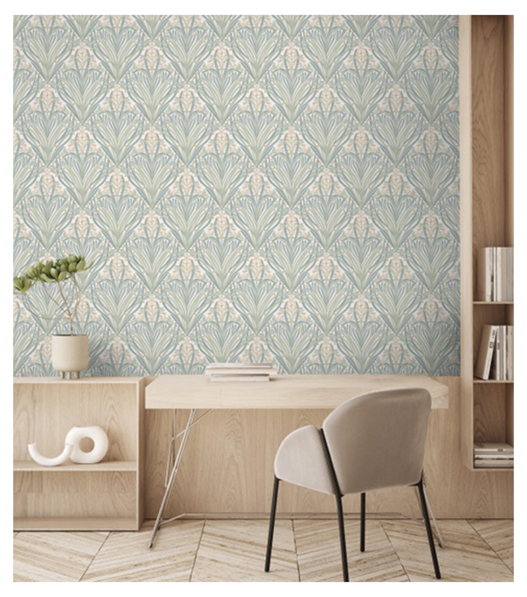 Papel pintado vinilo geométrico geometrico 8302 verde