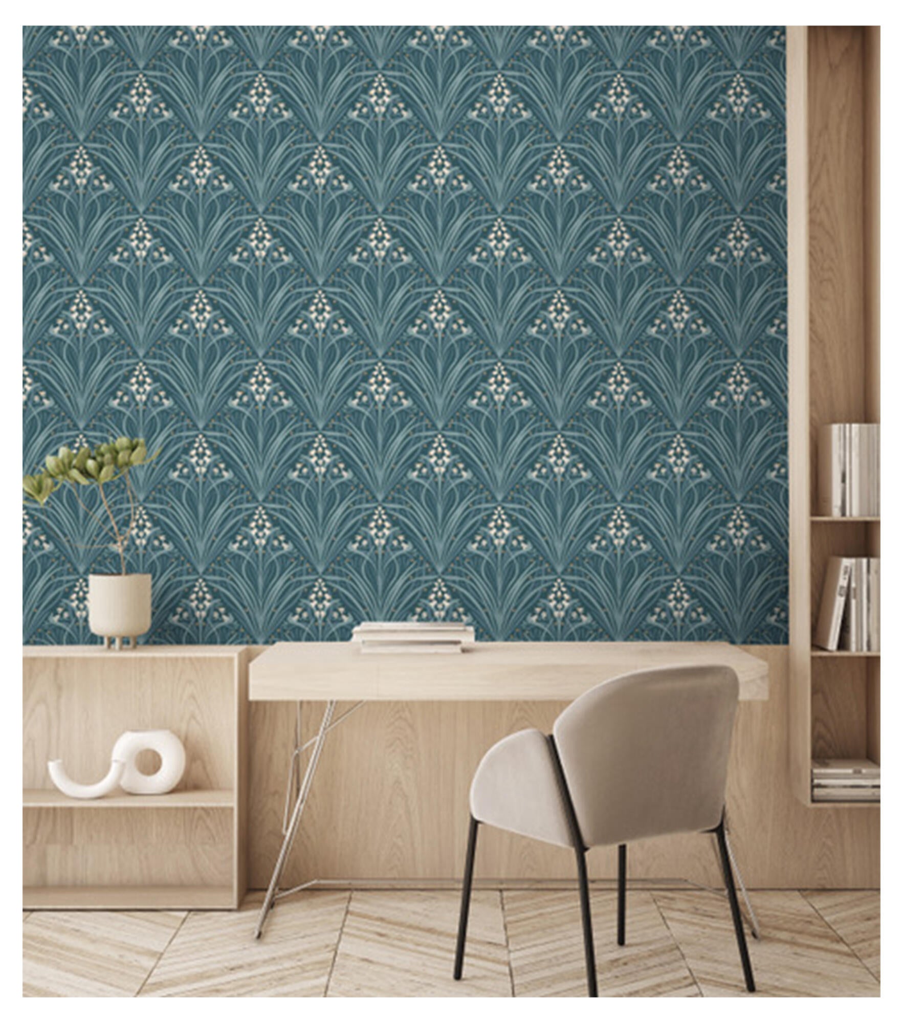 Papel pintado vinilo geométrico geometrico 8301 verde