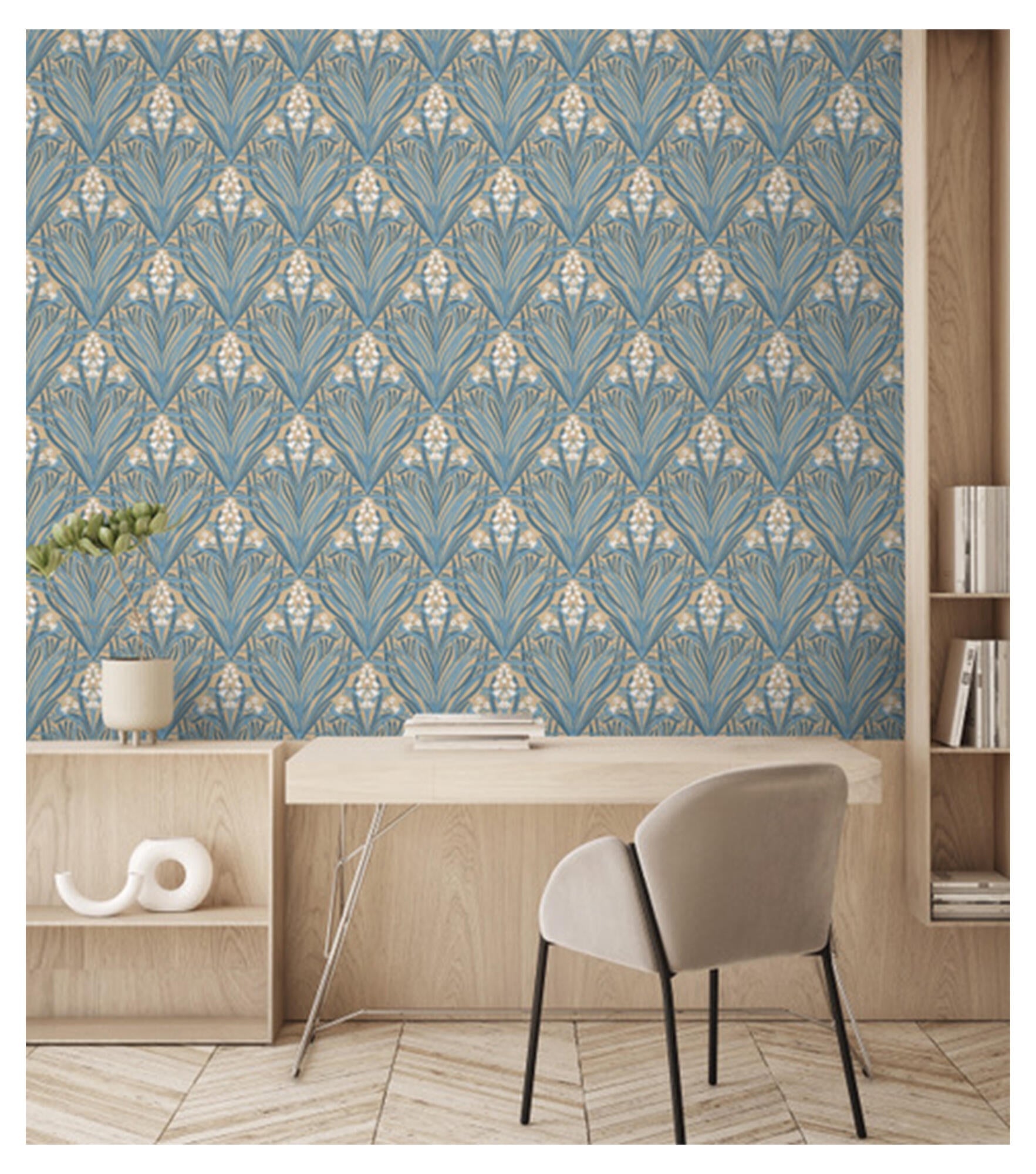 Papel pintado vinilo geométrico geometrico 8304 verde