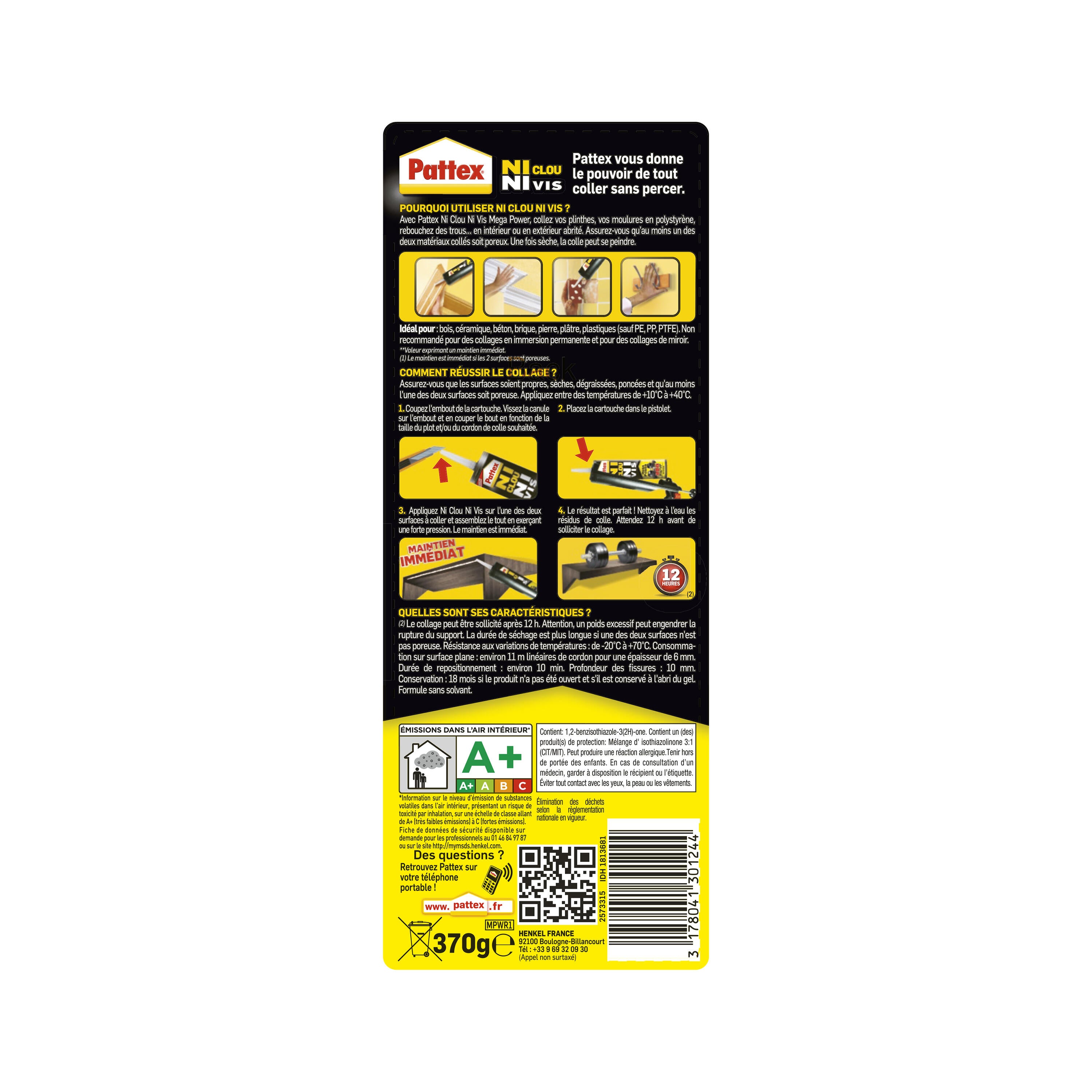 Fixation mega power 370 g Ni Clou Ni Vis - PATTEX - 4