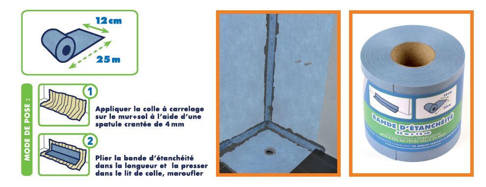 Bande d'étanchéité l.12 cm x L.25 m - Rouleau de 25 mètres - MAT INTER - 4