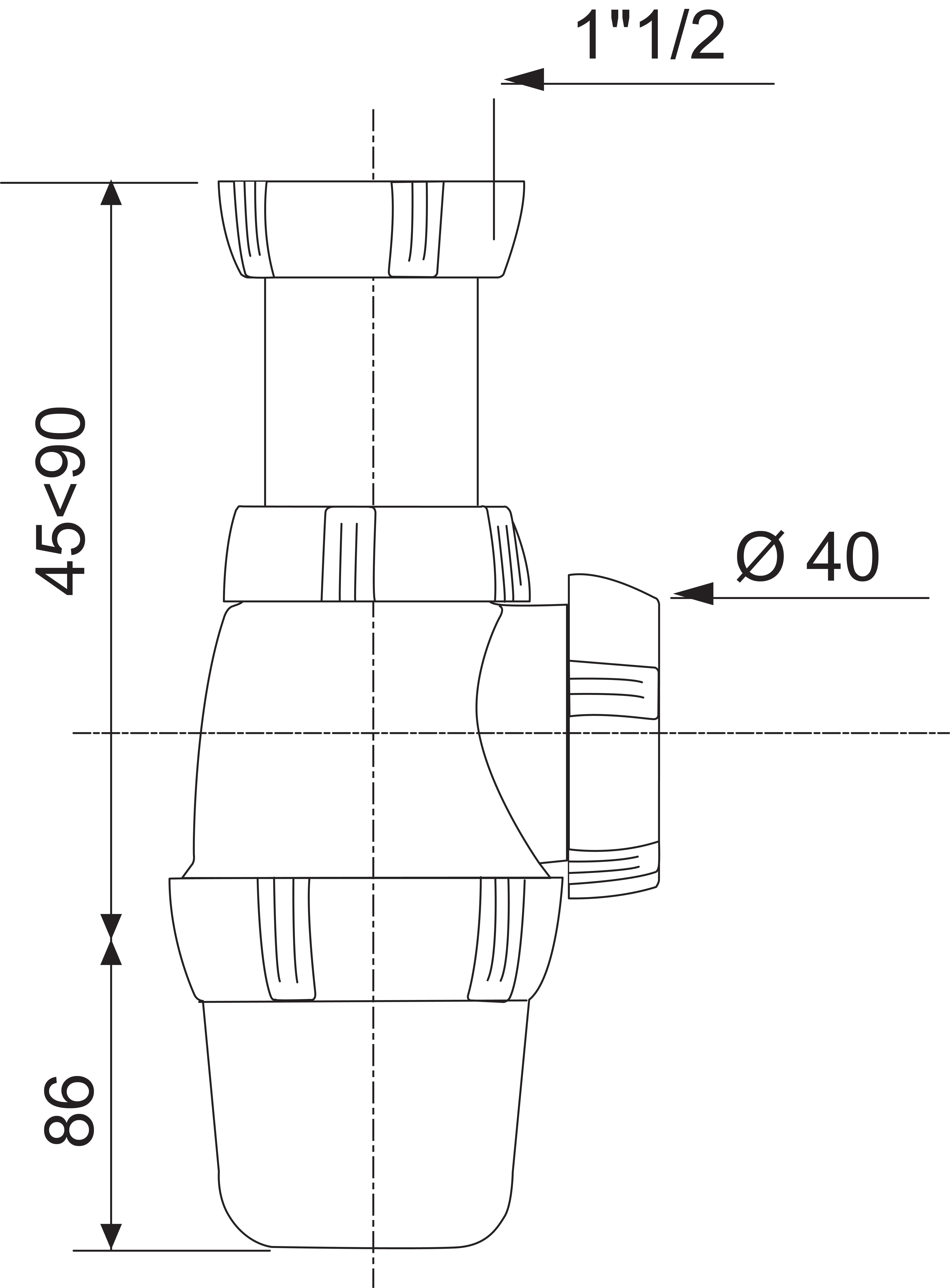 Siphon pour évier 1 cuve Diam.40 mm réglable en hauteur blanc NF - WIRQUIN - 4