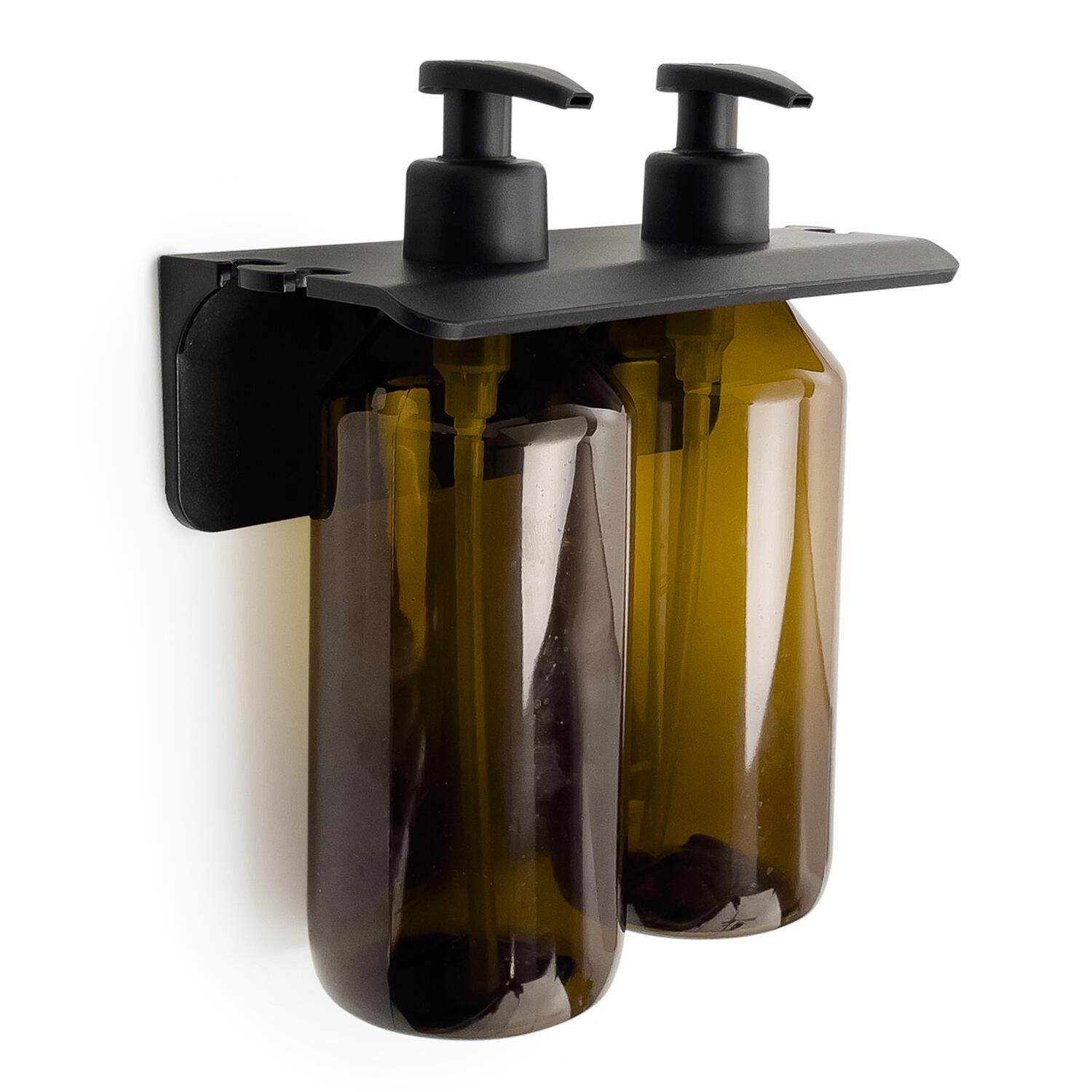 Dispenser sapone per bagno Grouper doppio nero in pet (polietilene tereftalato) 0.5 l - 2
