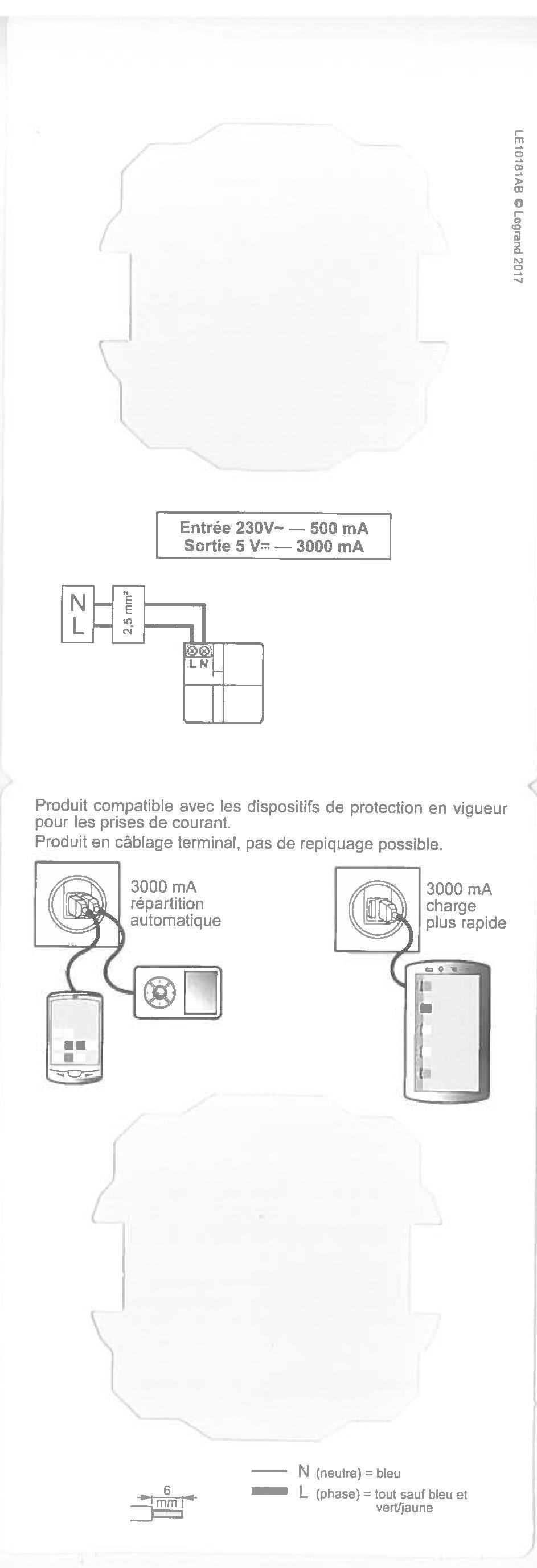 Double prise USB DOOXIE - LEGRAND  - 3