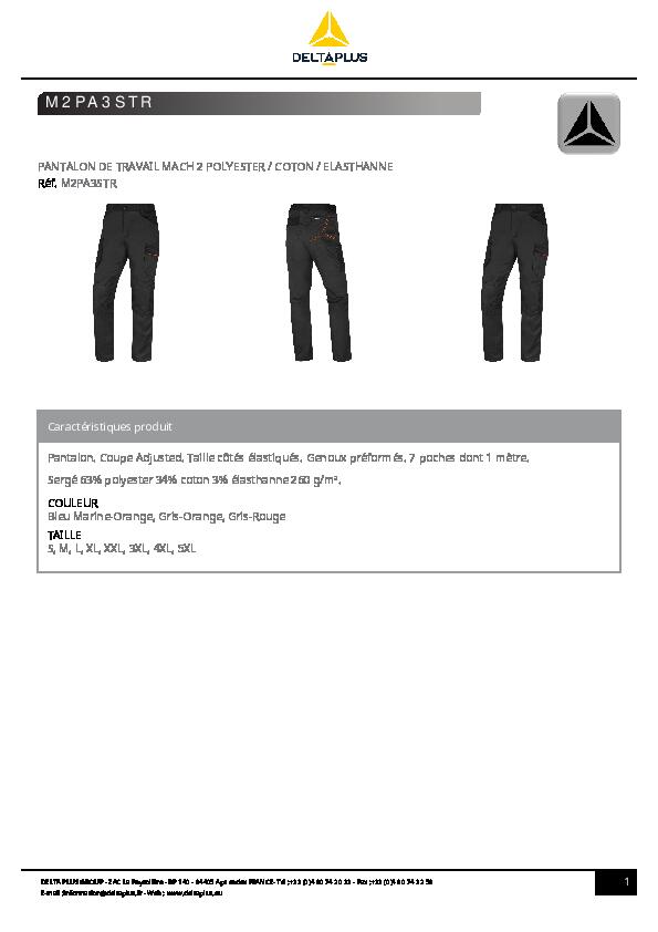Pantalon de travail gris T.M MACH2 - DELTA PLUS - 3