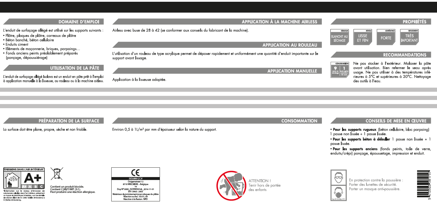 Enduit prêt a l'emploi Isofinish 16L Application au Rouleau ISOLAVA - 3