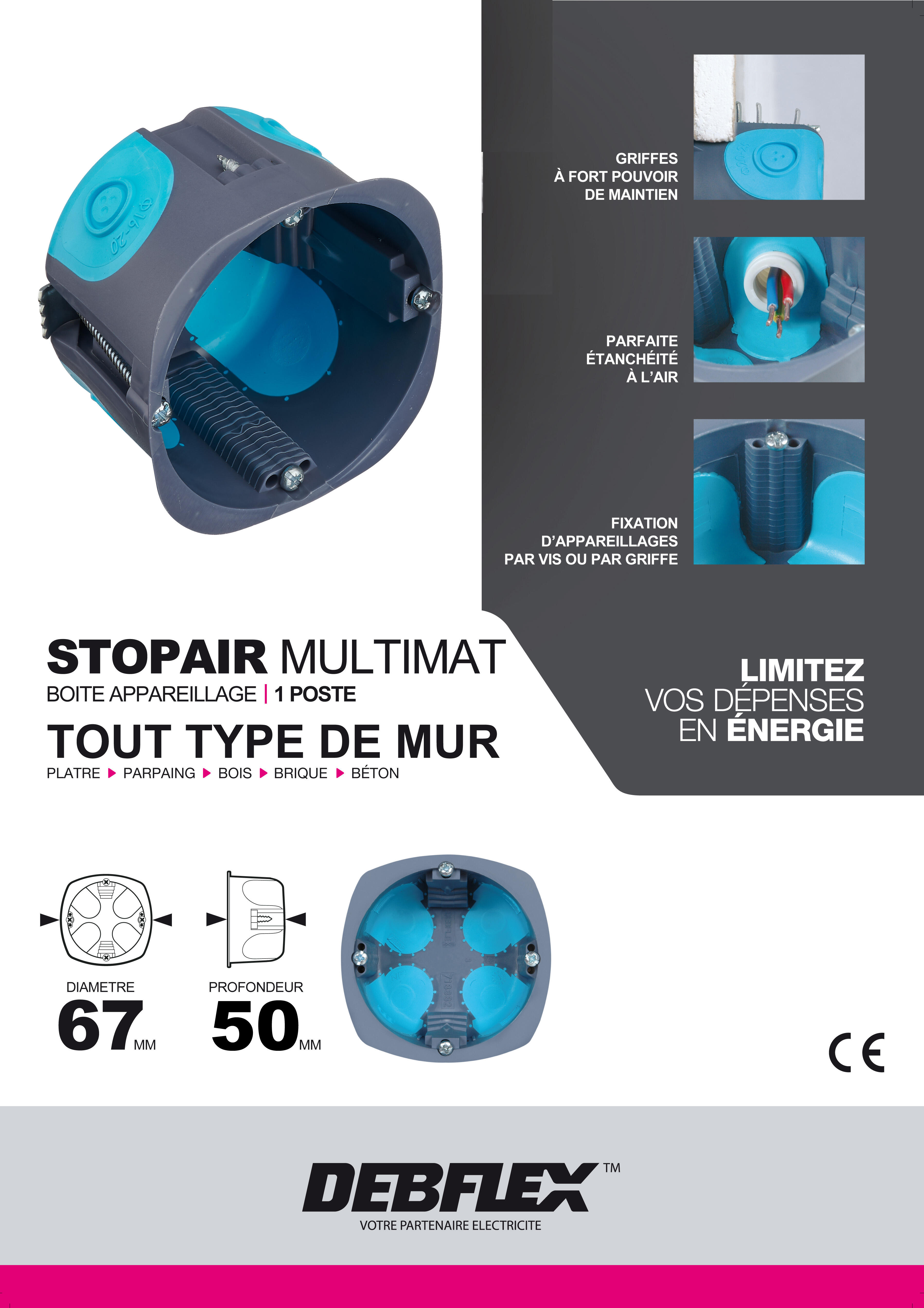 Boîte d'encastrement 1 poste Stop Air  - DEBFLEX - 2