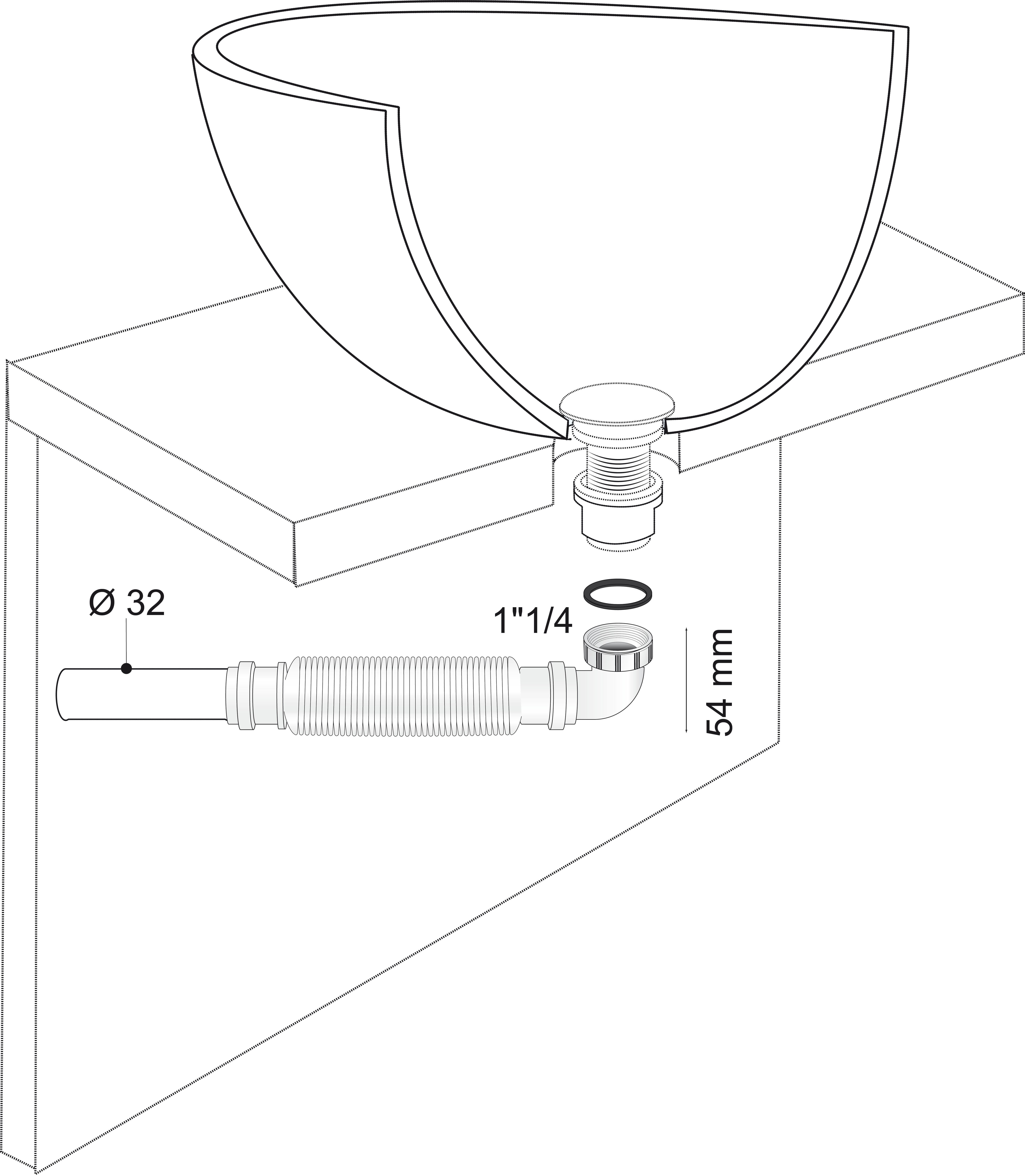 Siphon pour lavabo Diam.32 mm extra-platblanc - WIRQUIN Senzo - 6