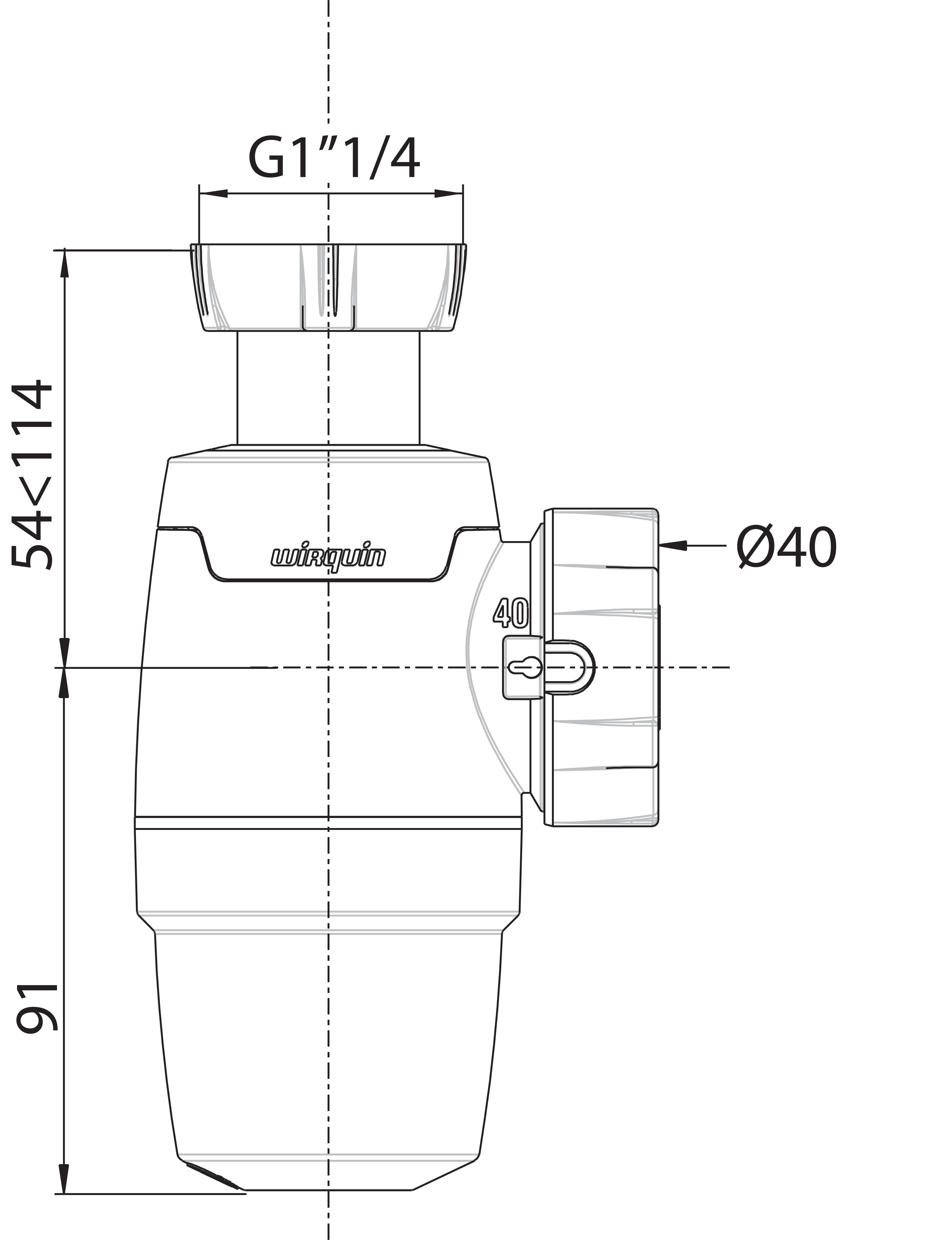 Siphon pour lavabo Diam.40 mm réglable en hauteur blanc NF - WIRQUIN Néo - 6