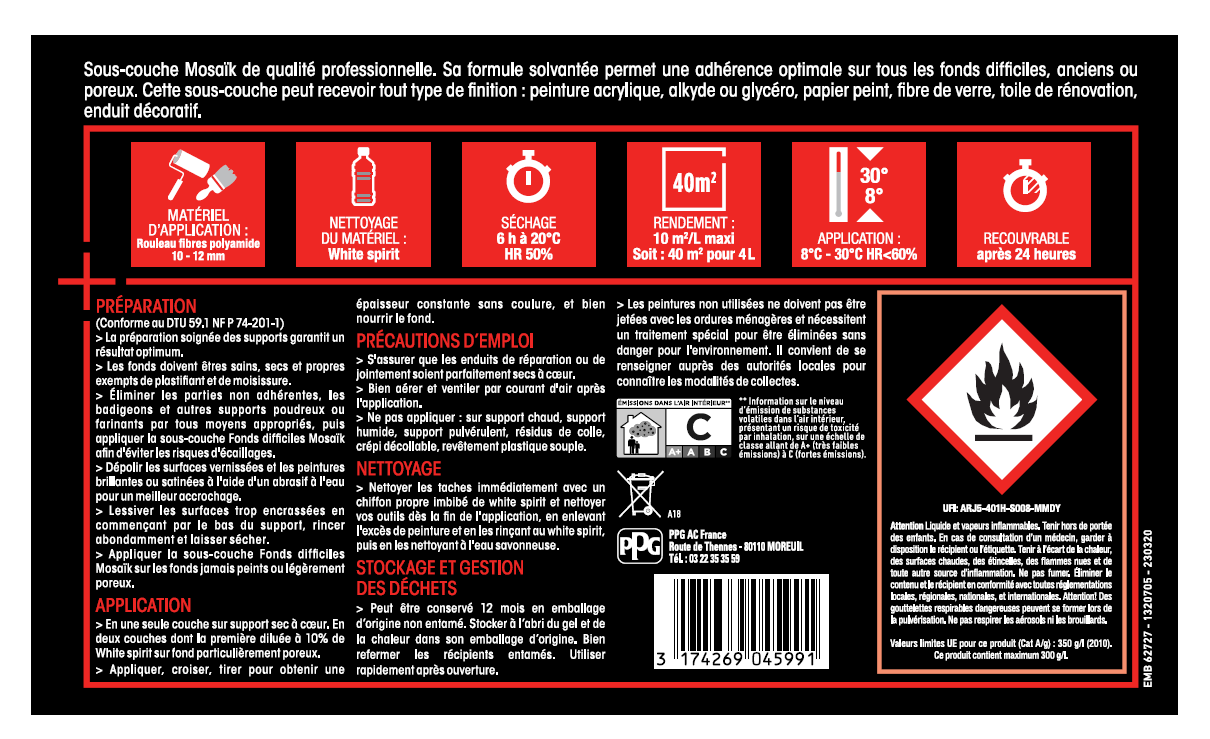Sous-couche universelle glycéro 4 L - MOSAÏK  - 2