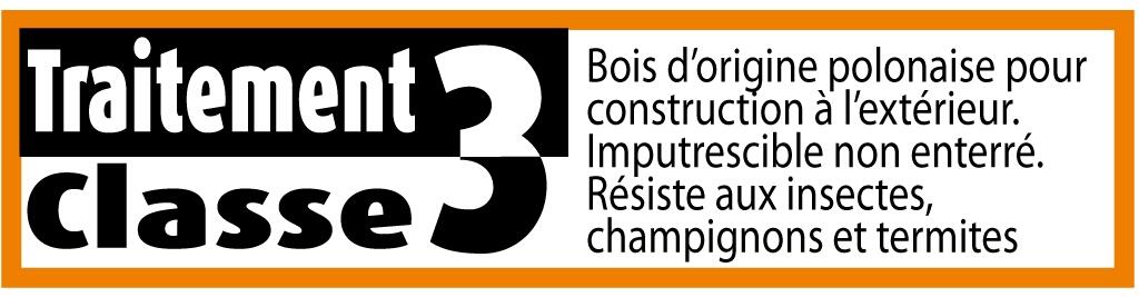 Bastaing (solive) Long.4 m 60x145 mm classe 3 sapin traité raboté - 2