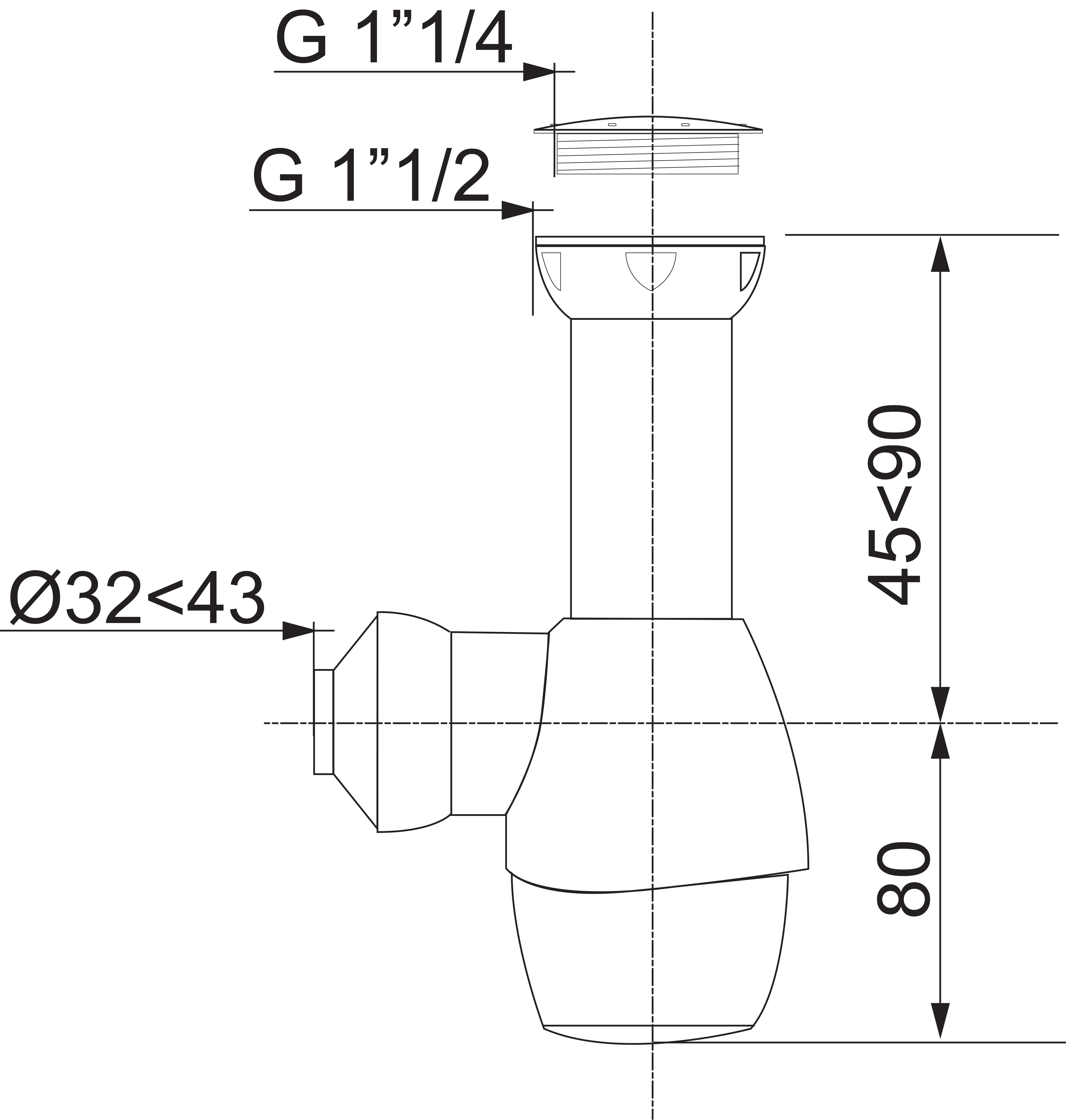 Siphon pour lavabo Diam.32 mm gain de place réglable en hauteur blanc NF - WIRQUIN - 7