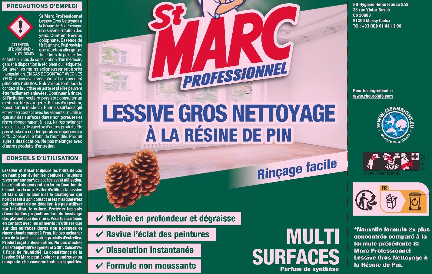 Lessive en poudre gros nettoyage à la résine de pin 1 Kg = 2 Kg - SAINT MARC PRO - 3