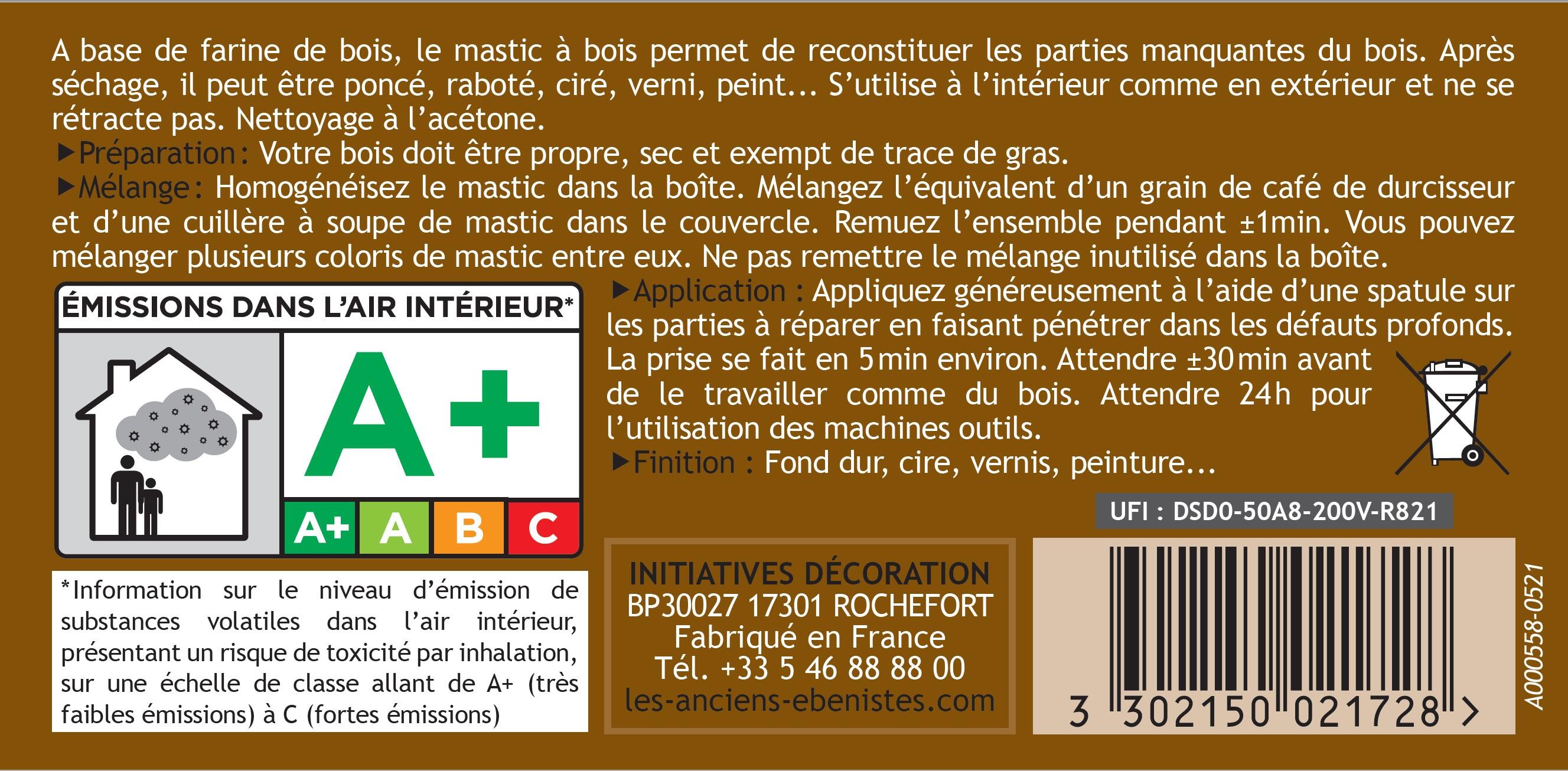 Mastic à bois pin 200 g - LES ANCIENS EBENISTES - 5
