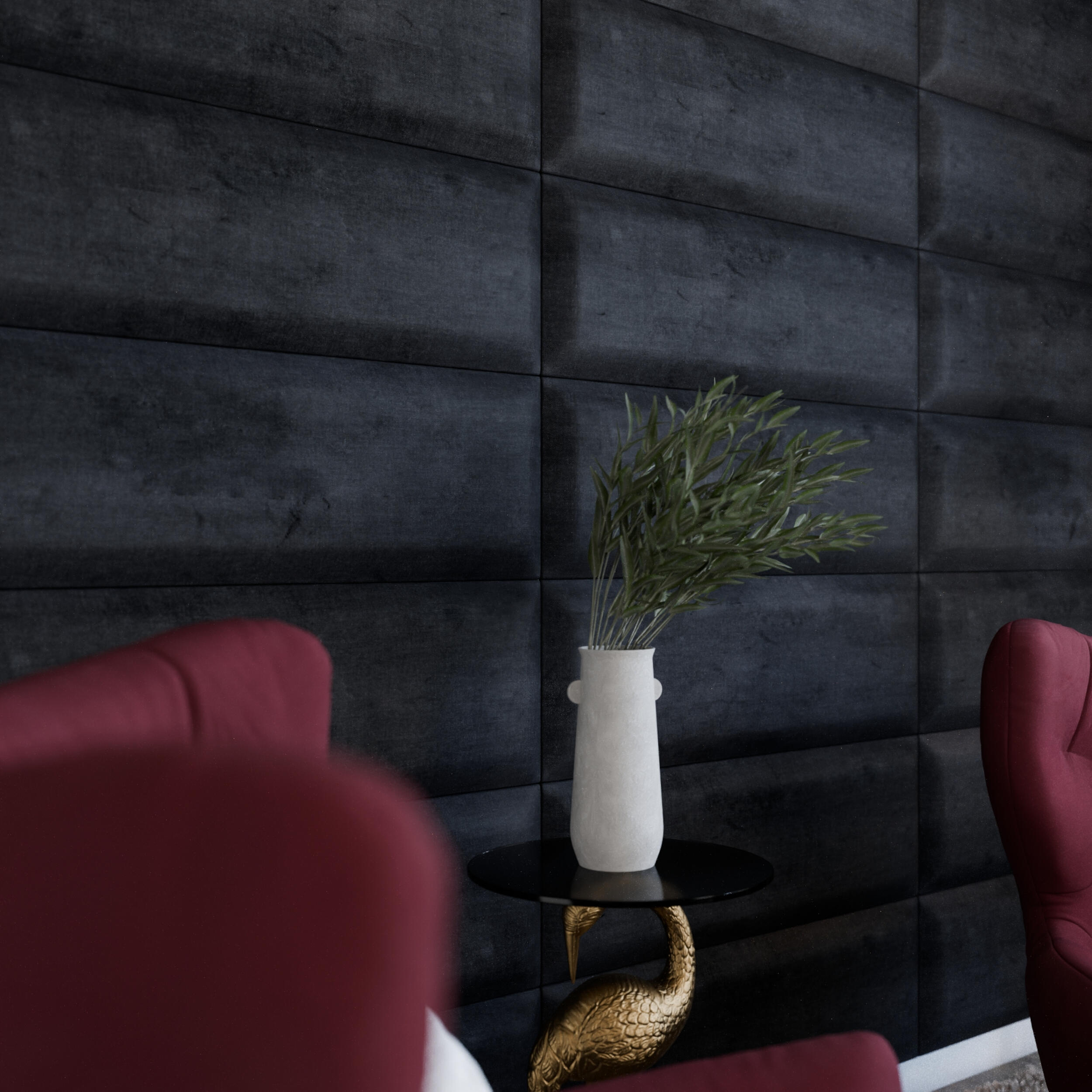 Panele ścienne tapicerowane prostokąt 90x30 cm Charcoal 17 - 2