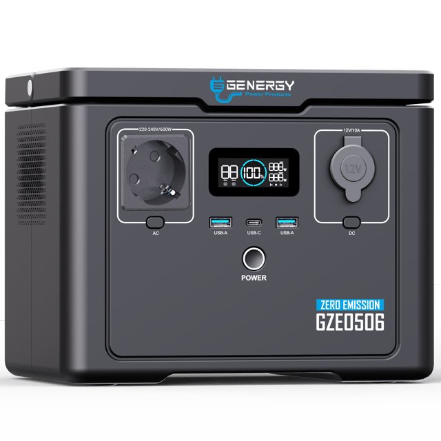 Estación Energía GENERGY GZE0506 Con Salida 600W – Batería 512Wh - Carga Ultrarrápida -
4000 Ciclos Vida Útil