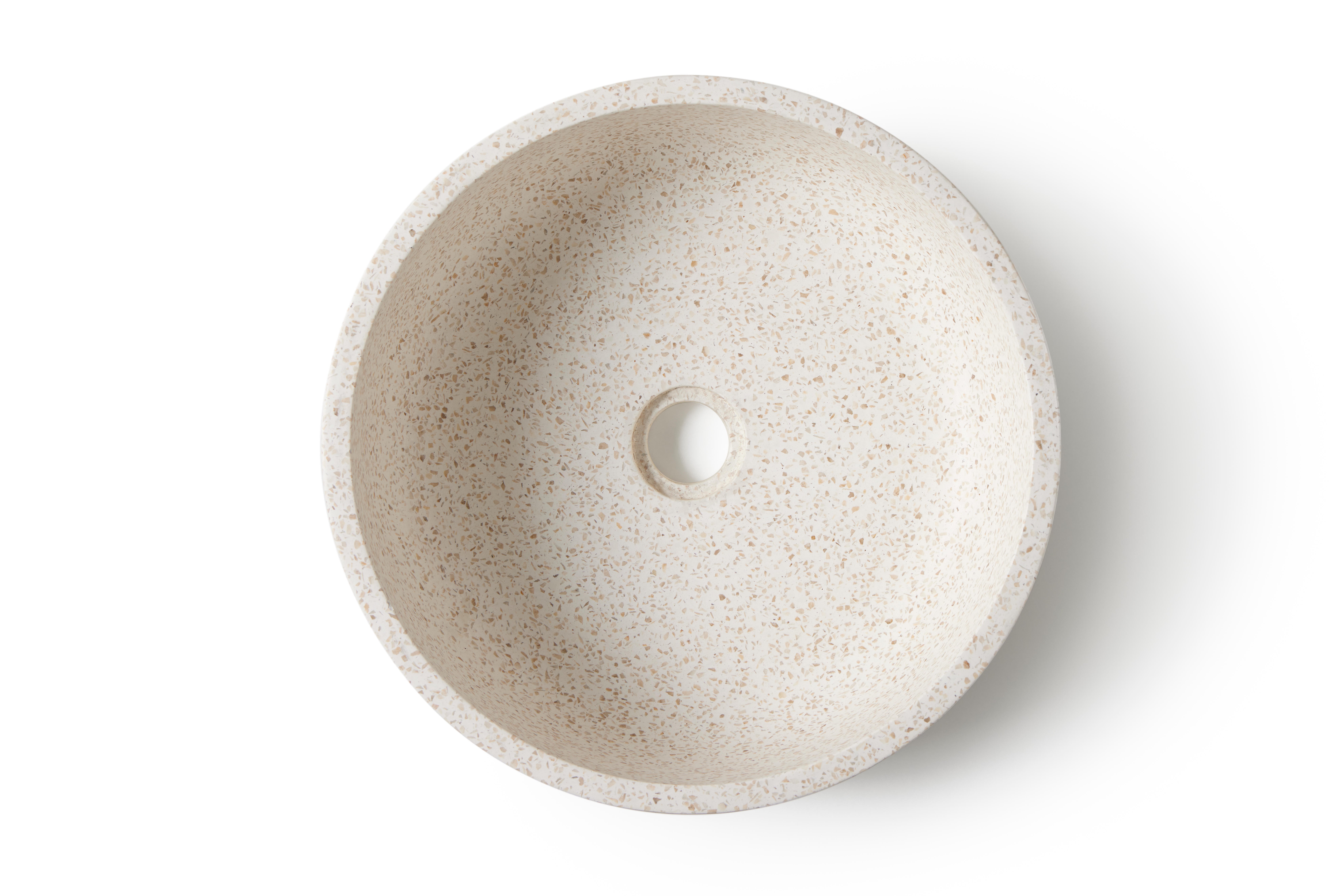 Lavatório de pousar 39x14x39 cm bege mate Florencia Terrazo - 2