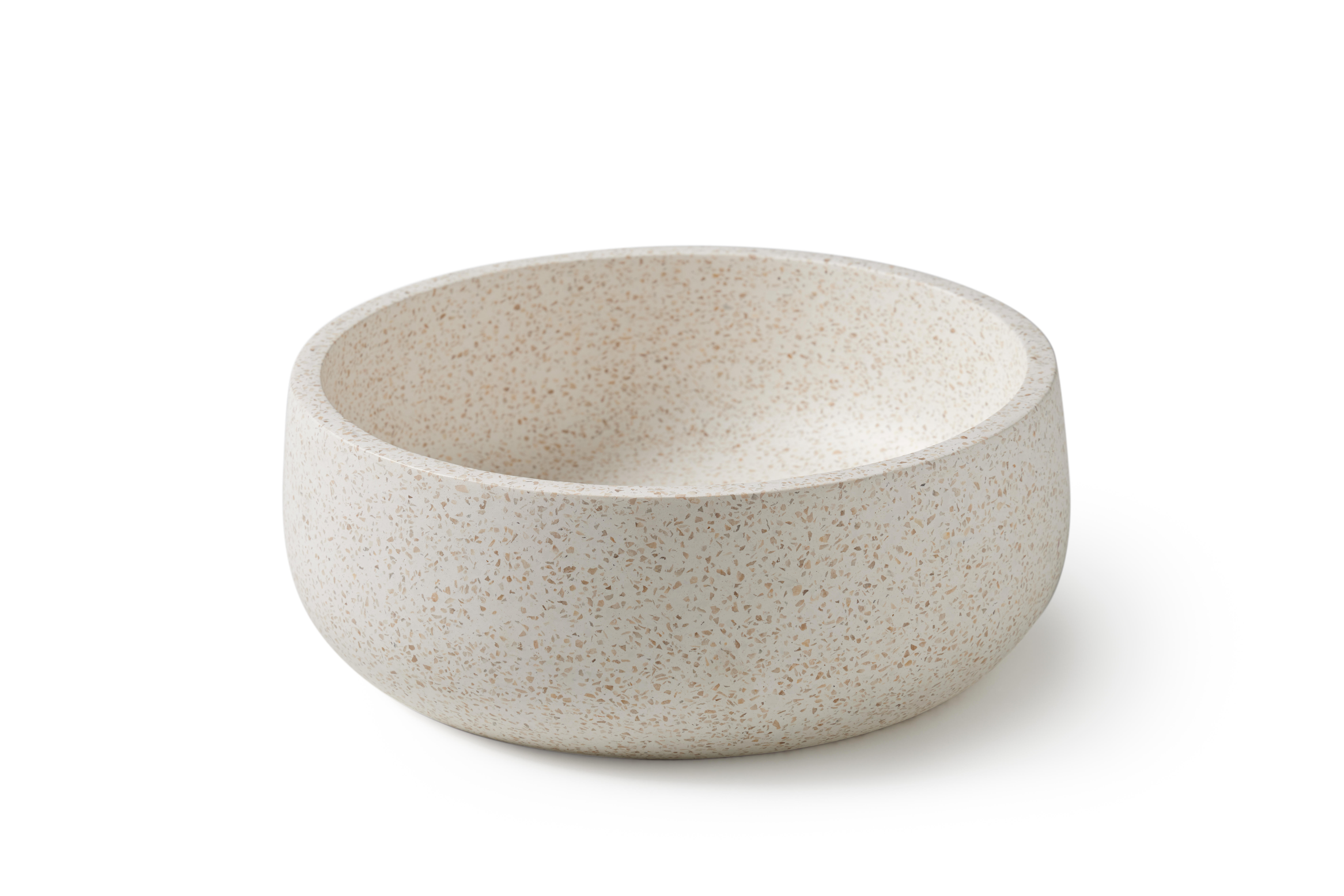 Lavatório de pousar 39x14x39 cm bege mate Florencia Terrazo - 3