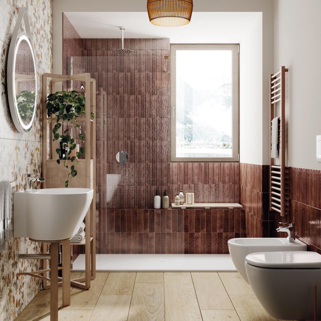 Piastrella da pavimento interno in gres porcellanato 20 x 120 cm rettificato beige opaco Morzine R9 traffico medio forte (pei 3/5) Sp. 9.5 mm 0.96 mq