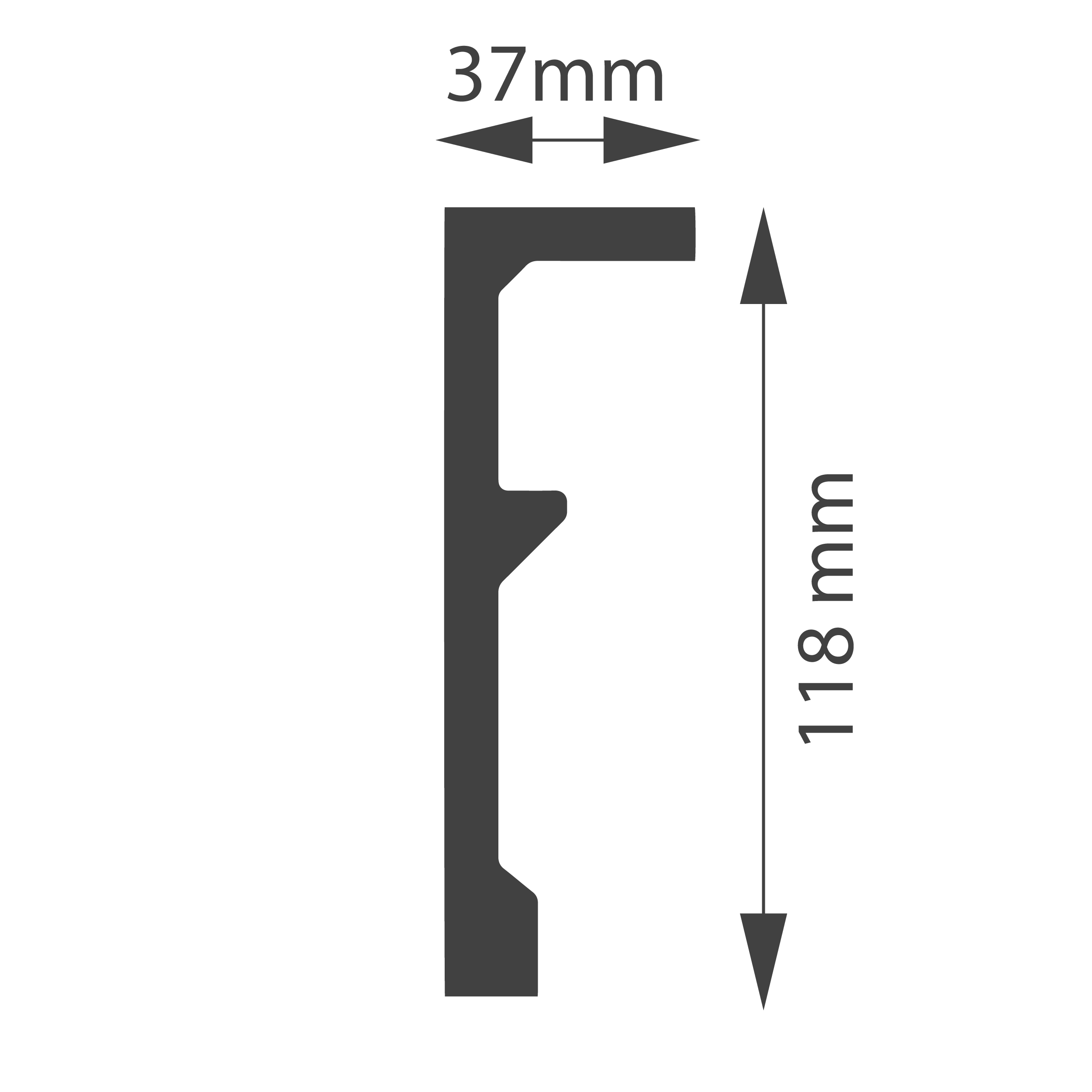 Listwa karniszowa LK-2 do LED z polimeru 11.8 x 200 cm DMS - 6