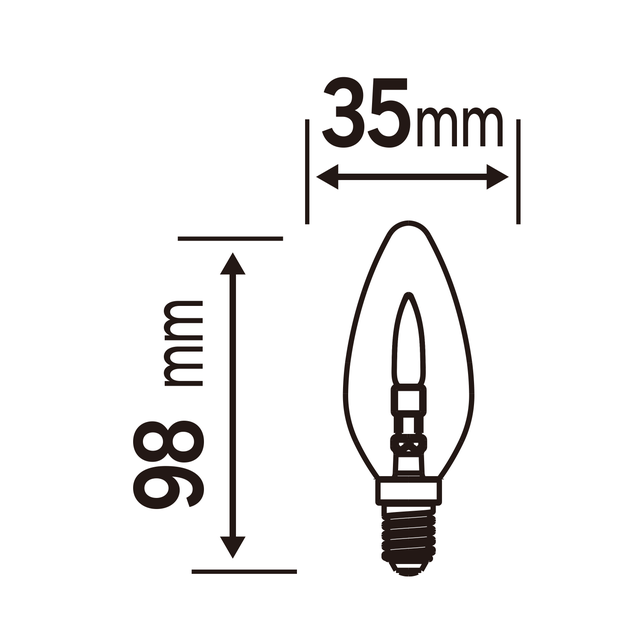 Ampoule led effet flamme, E14, 20lm, blanc très chaud, LEXMAN