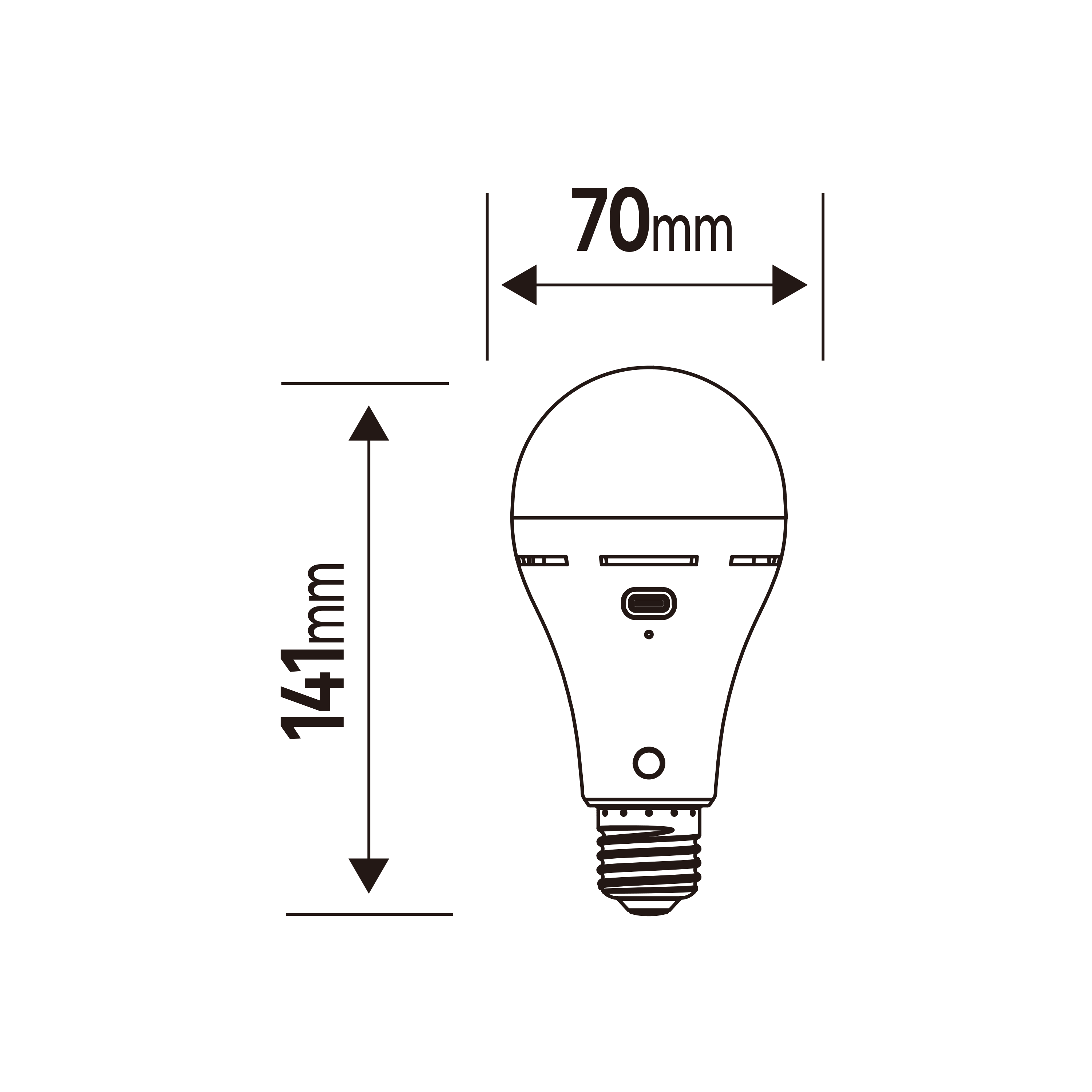 Ampoule led rechargeable USB E27, 806lm = 60W, variation de blancs, LEXMAN - 2
