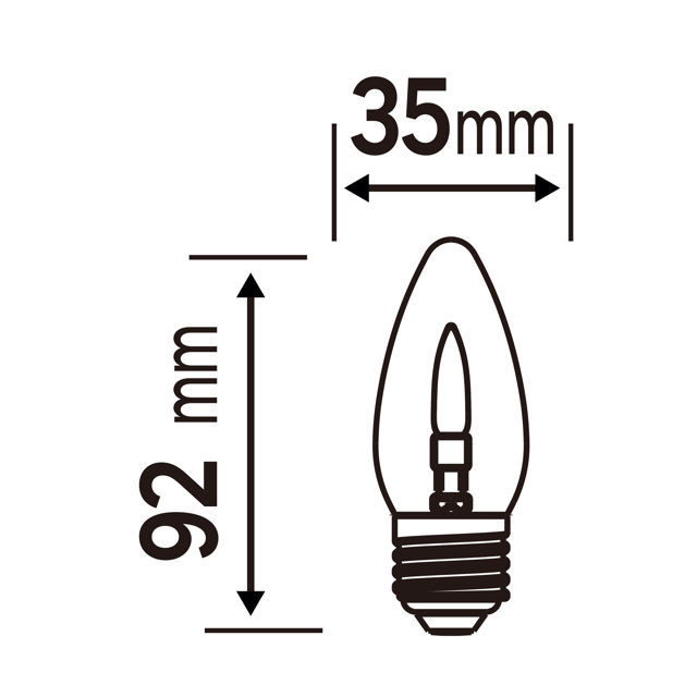 Ampoule led effet flamme, E27, 20lm, blanc très chaud, LEXMAN