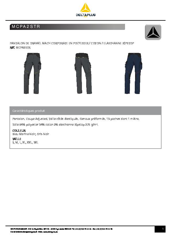 Pantalon de travail bleu marineT.L MAC CORPORATE - DELTA PLUS - 5