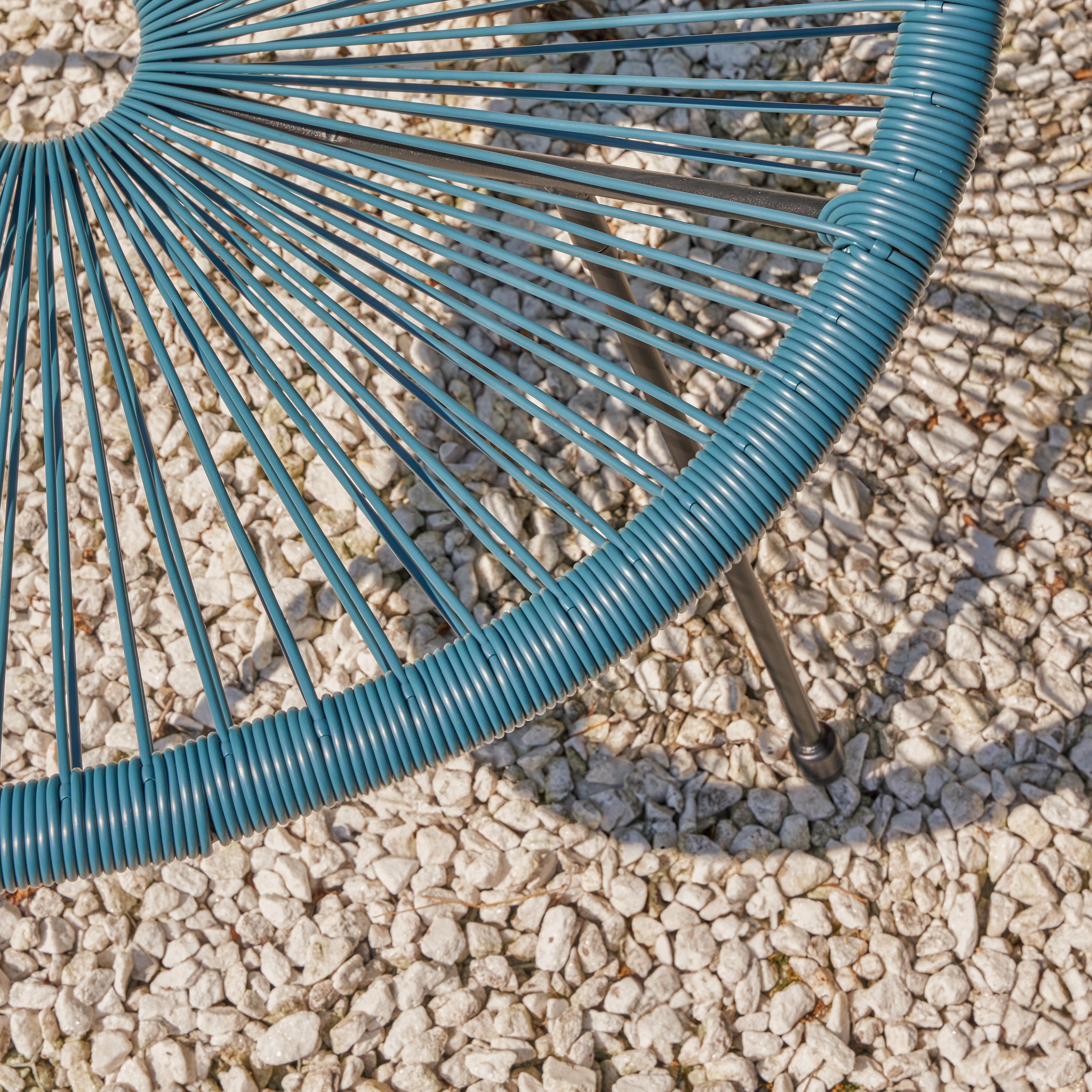 Fauteuil de jardin ACAPULCO en acier et résine bleu - 5