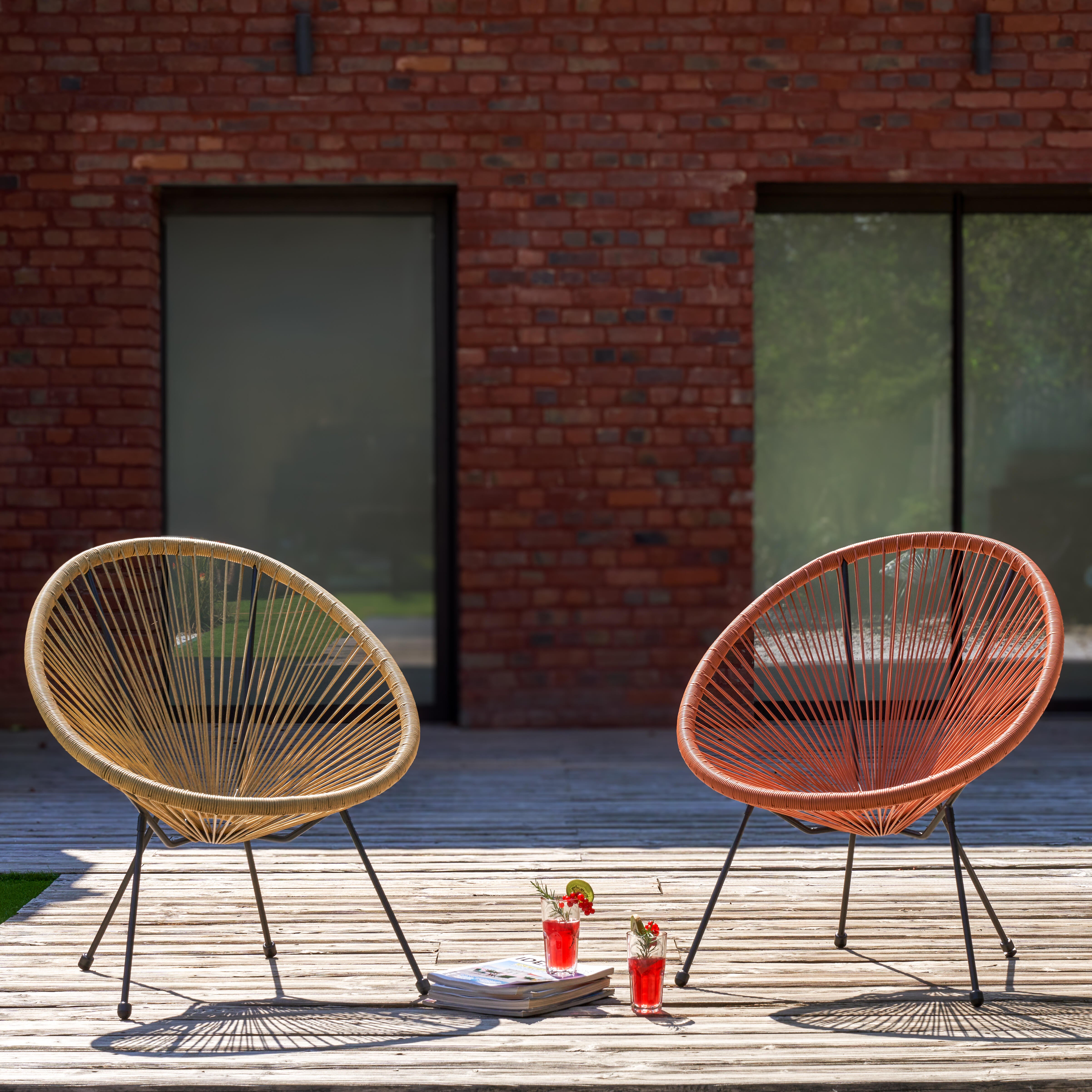 Fauteuil de jardin ACAPULCO en acier et résine effet naturel - 3
