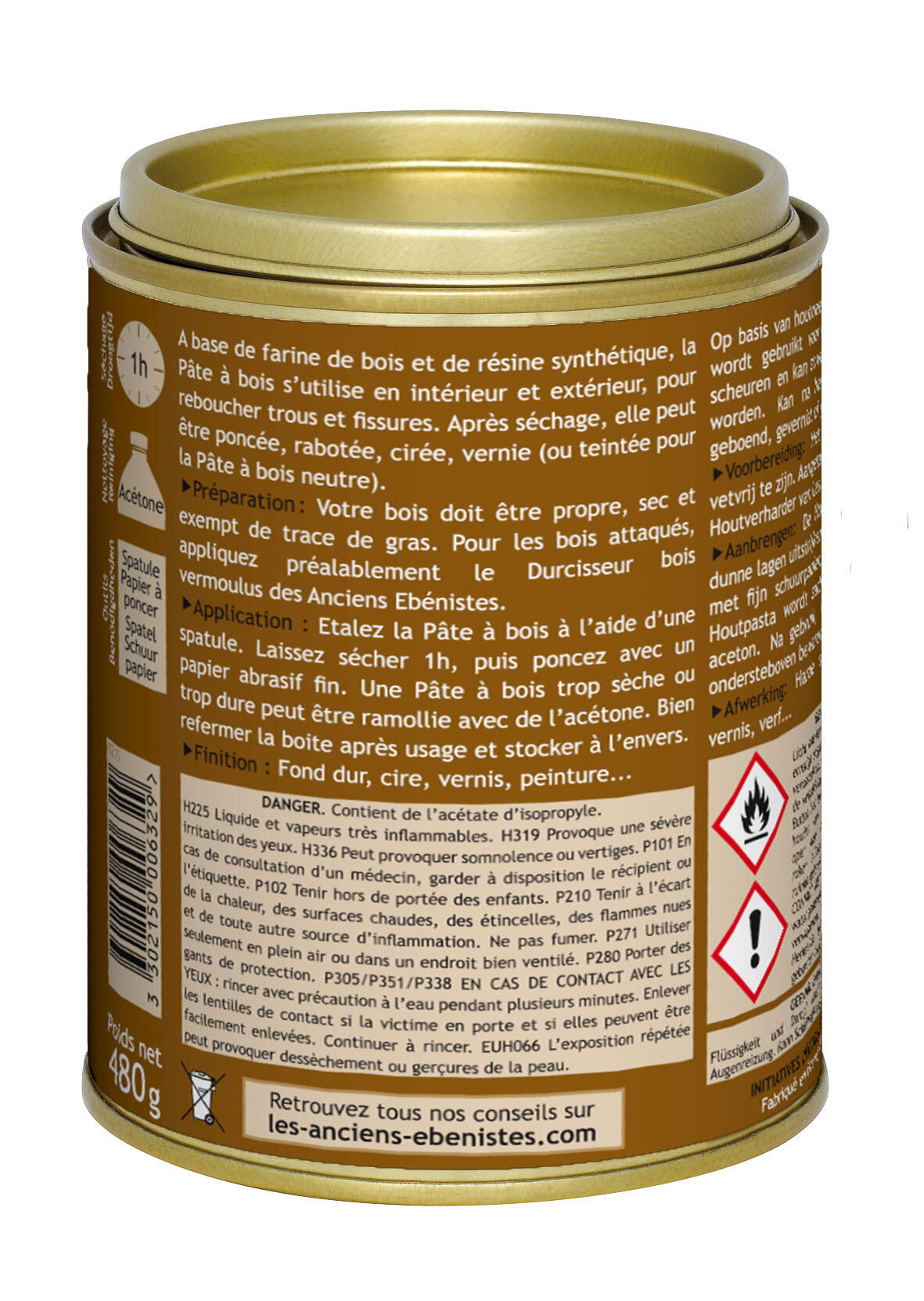 Pâte à bois neutre 480 g - LES ANCIENS EBENISTES - 7
