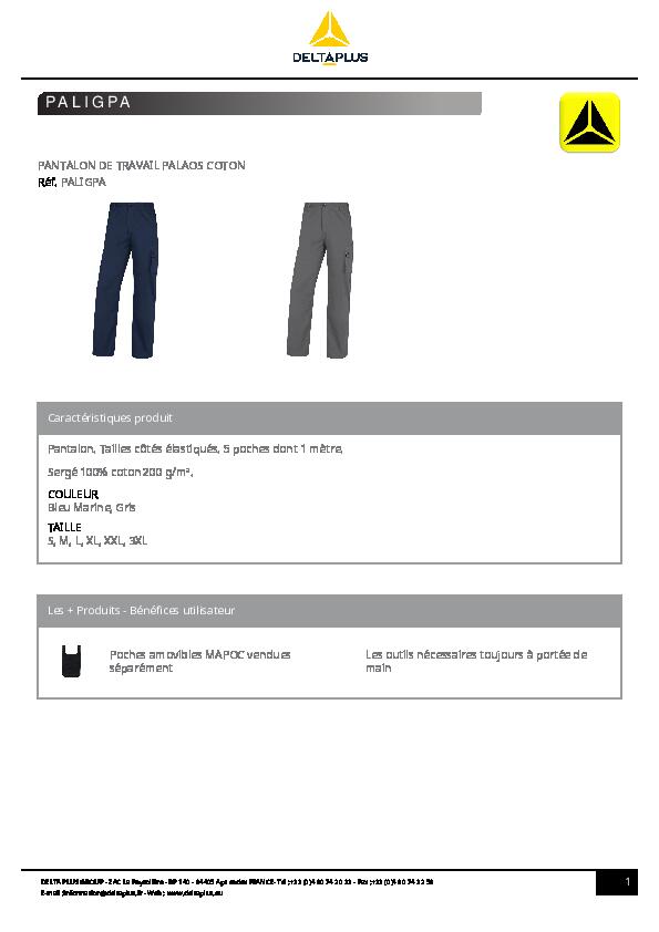Pantalon de travail bleu marine T.M PALAOS LIGHT - DELTA PLUS - 2