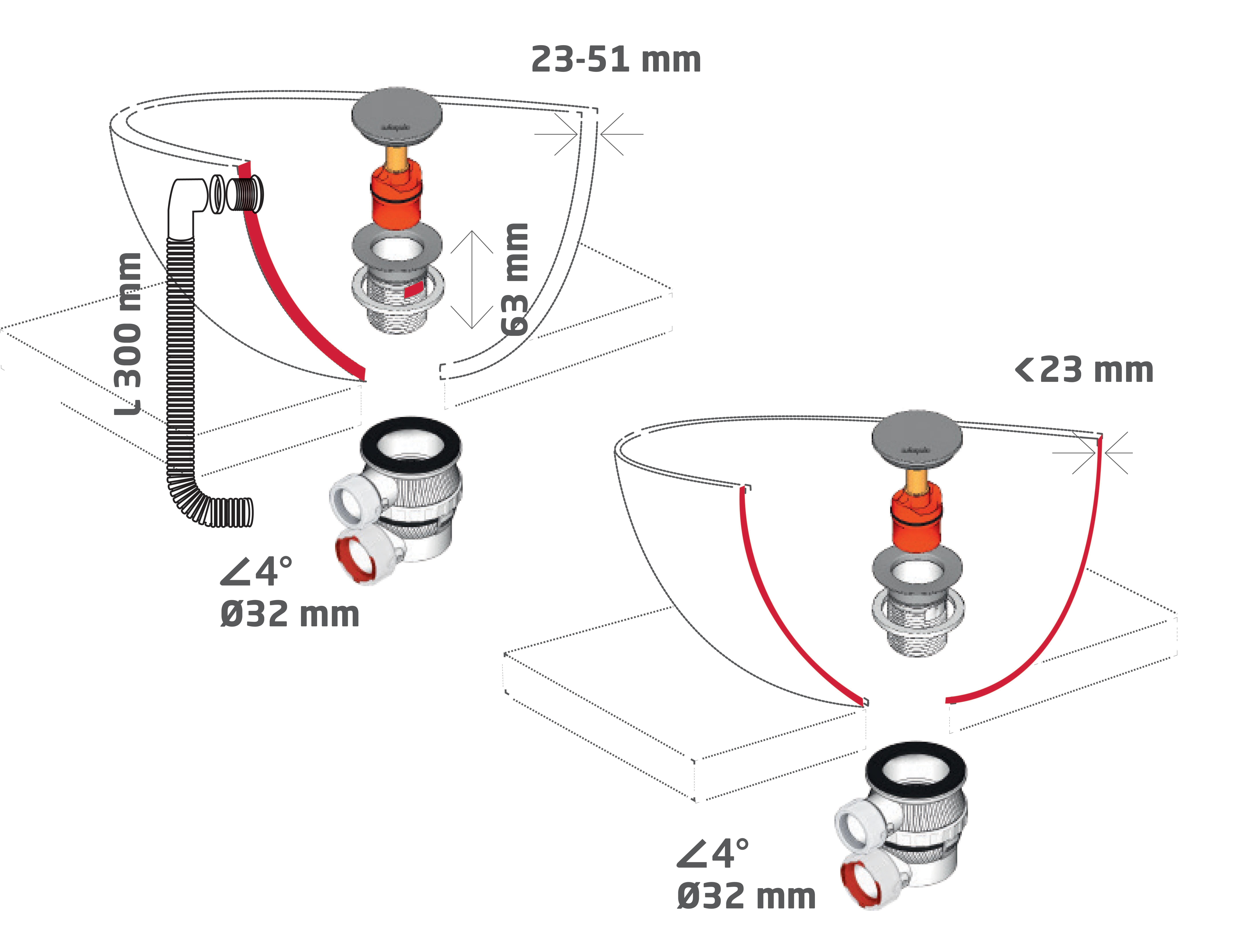 Vidage complet pour lavabo 1 vasque gain de place noir - WIRQUIN - 6